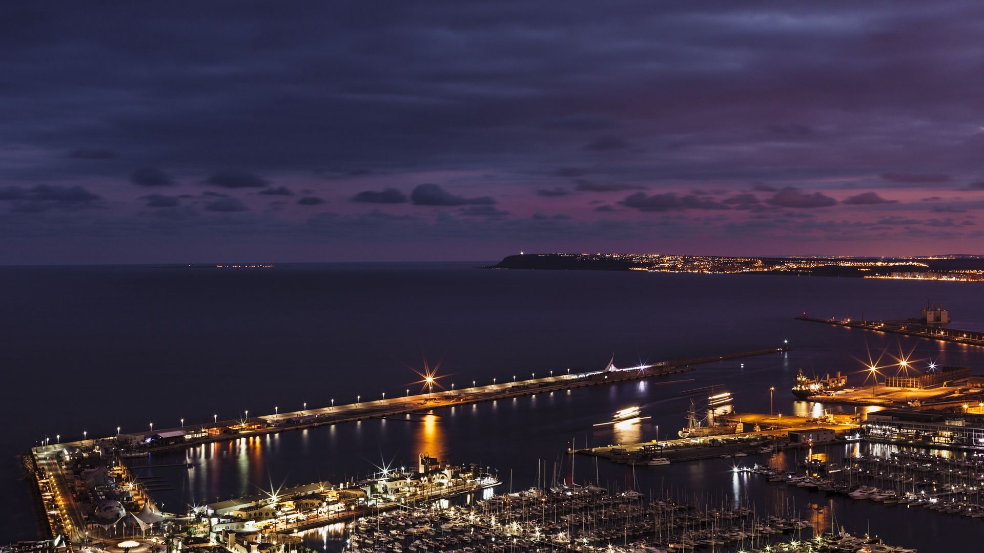 1920x1080 Download wallpaper 1920x1080 alicante, spain, sea, night full hd, hdtv, fhd, 1080p HD background