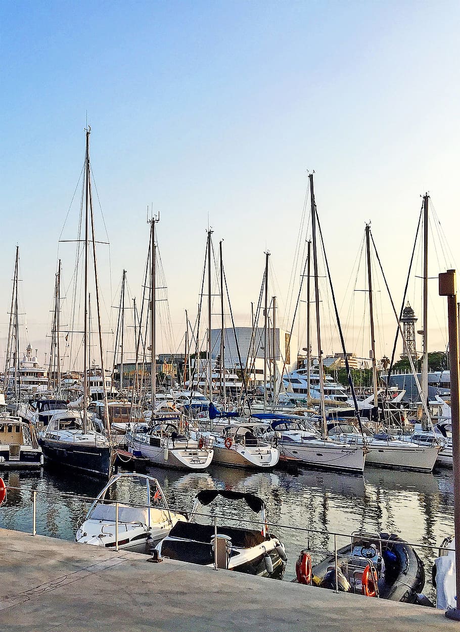 910x1250 HD wallpaper: Barcelona, Spain, Port, Beach, Madrid, architecture, passage