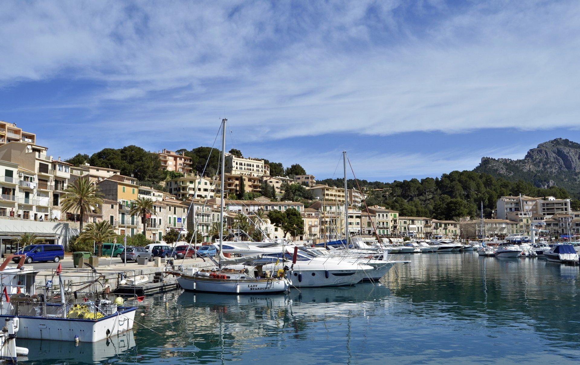 1920x1211 Download Harbor Majorca Spain Boat Bay Vehicle Yacht HD Wallpaper