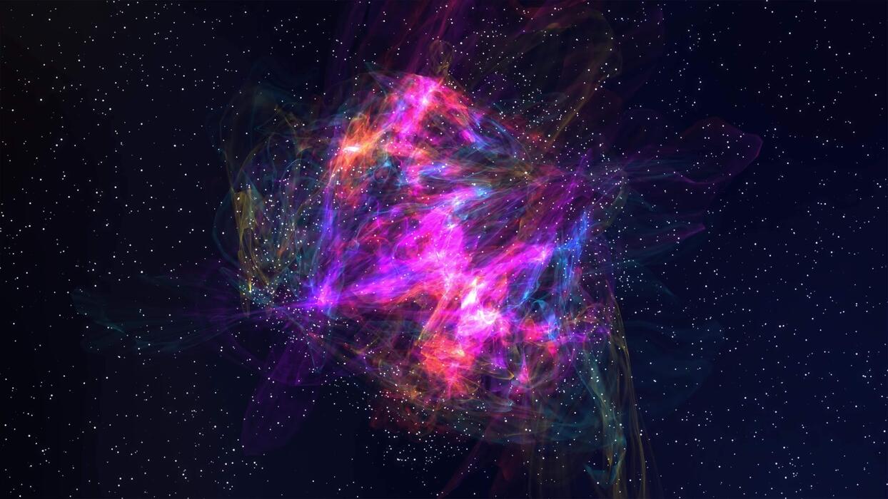 1244x700 Rainbow Flare Nebula 4K Motion Background