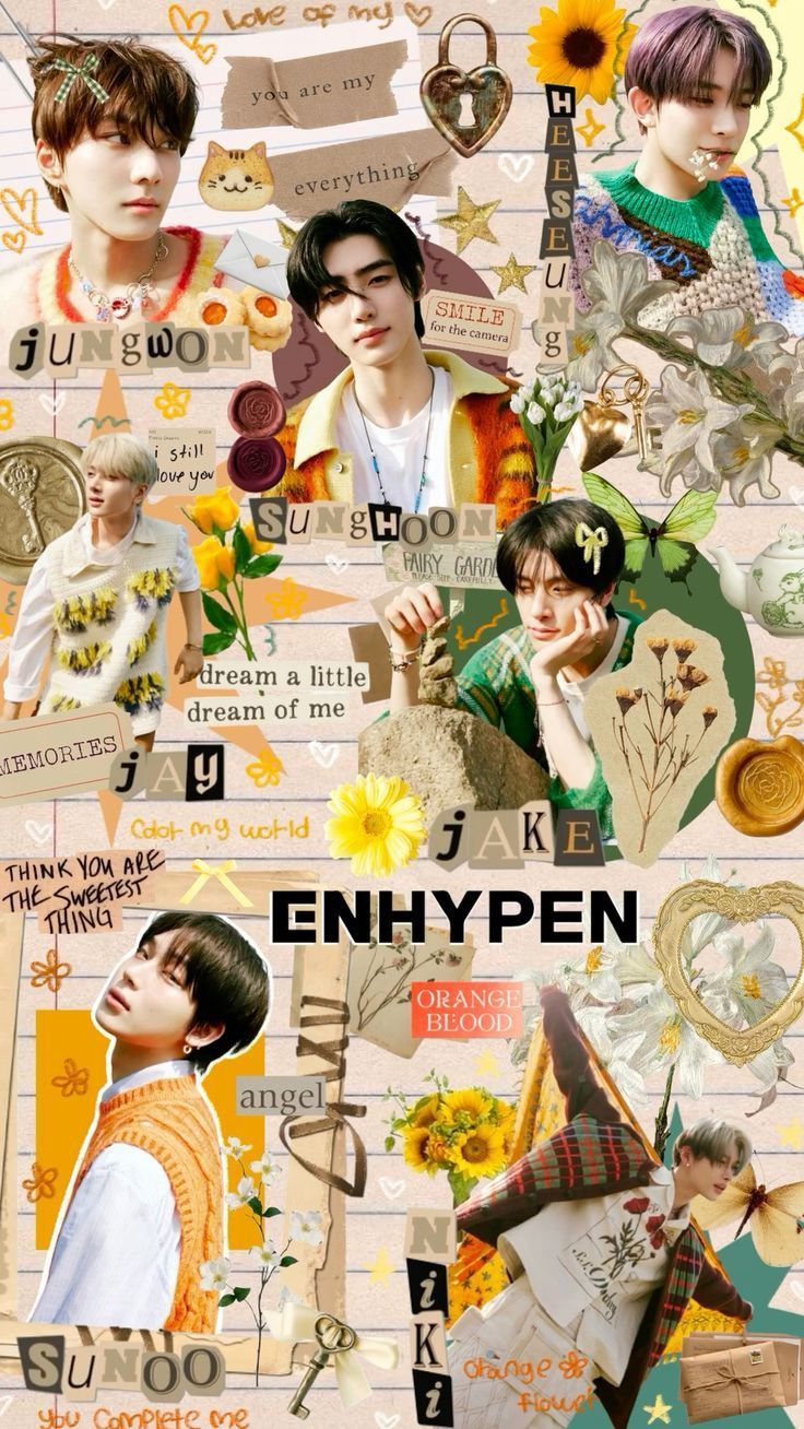 736x1308 Enhypen Cute And Aesthetic Collage Wallpaper
