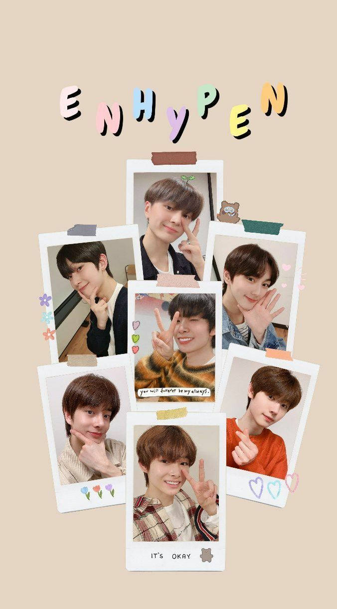676x1220 Download Cute Polaroid Enhypen Aesthetic Wallpaper