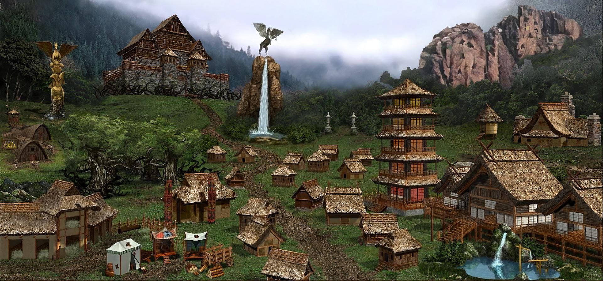 1920x897 Animated Towns HOMM 3 in Wallpaper Engine. Ultra HD