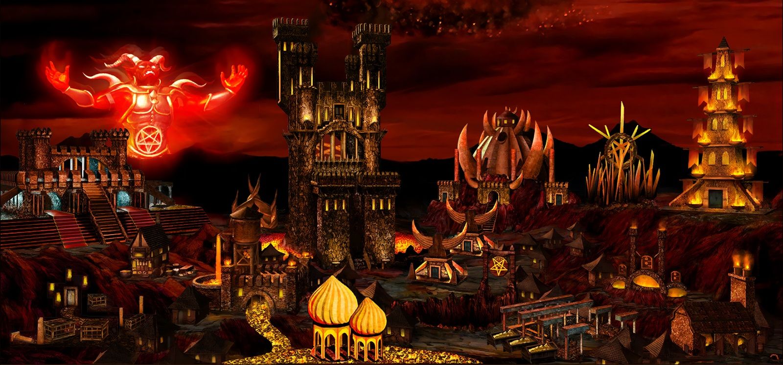 1600x747 HOMM3 towns HD wallpaper