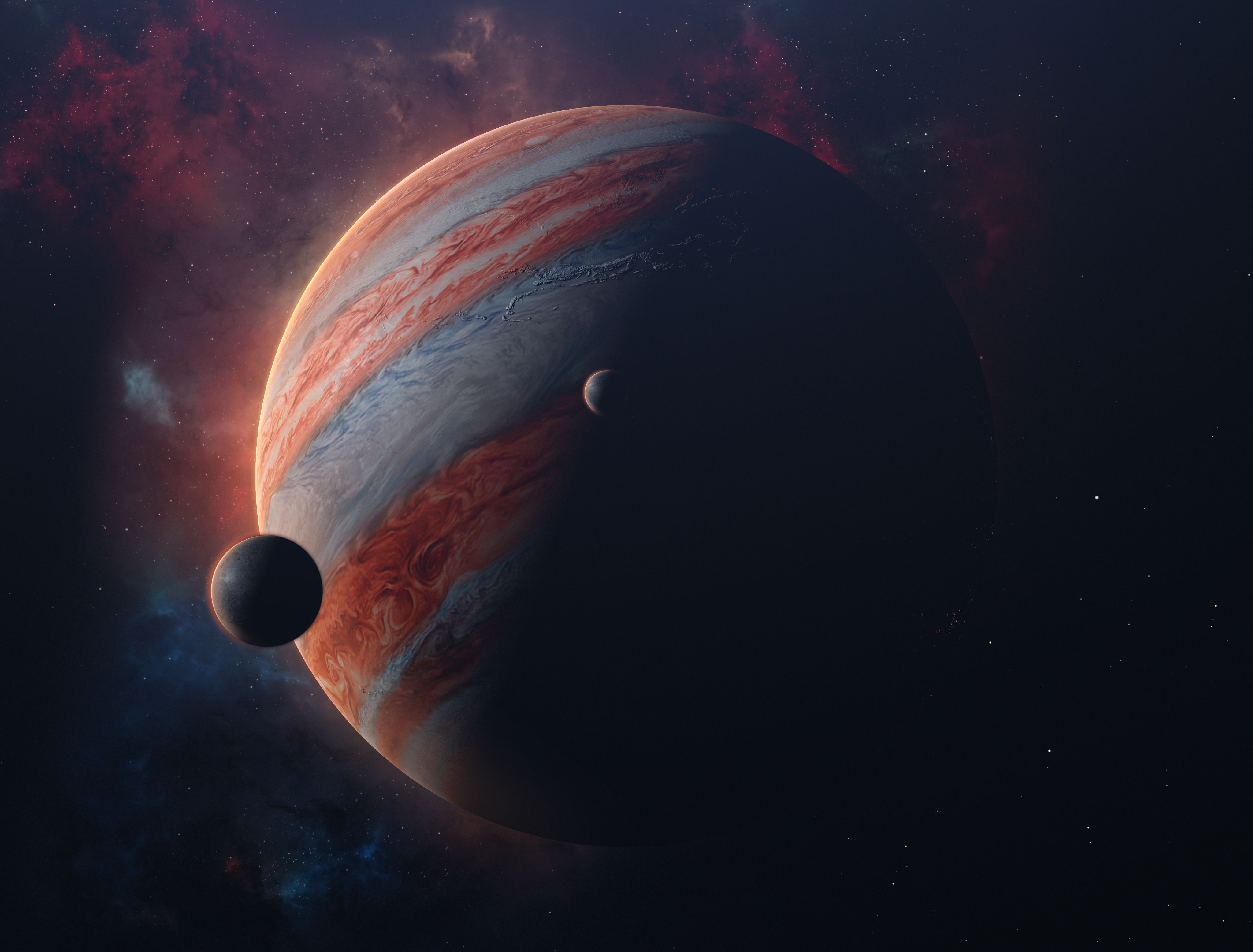 4096x3112 Jupiter Wallpaper 4K, Moons of, Solar system, Planet