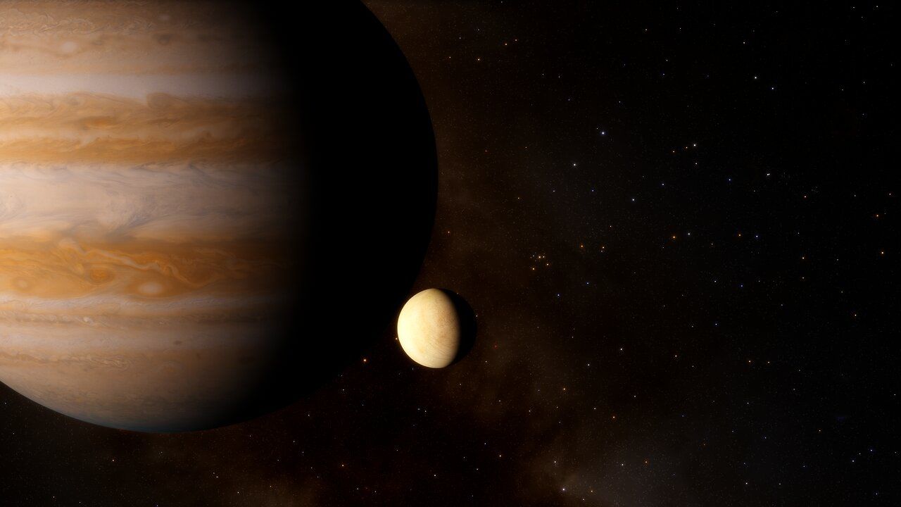 1280x720 Artist's Impression Of Jupiter And Europa