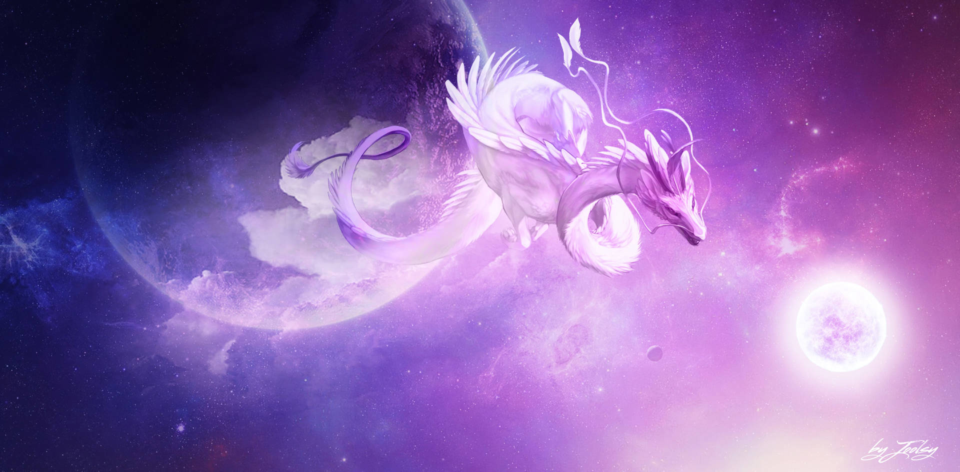 1920x944 Download Space Dragon Fantasy Art Wallpaper