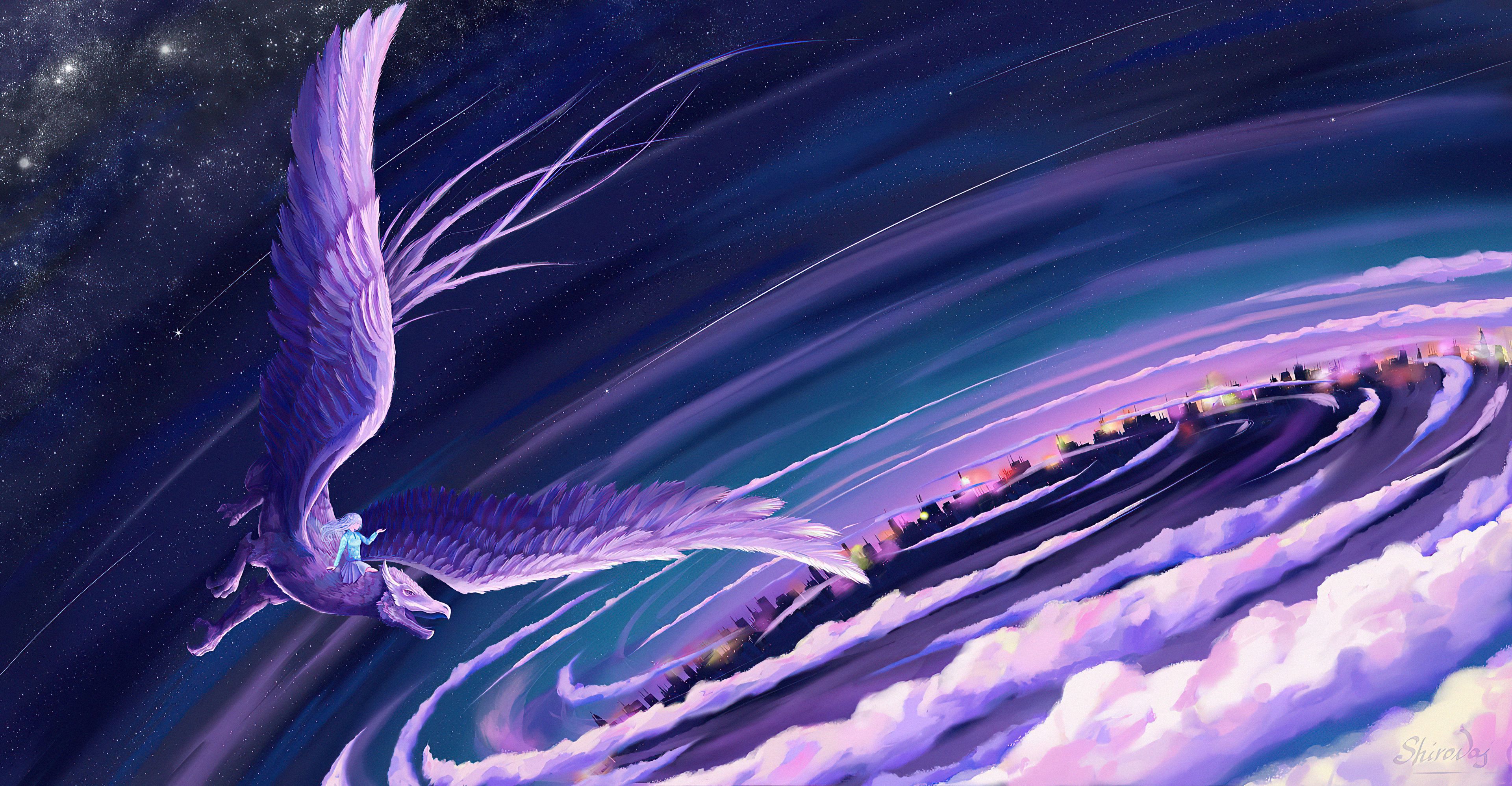 3840x1996 Evening Dragon Ride Fantasy 4k Wallpaper, HD Artist Wallpaper, 4k Wallpaper , Image, Background, Photos and Picture