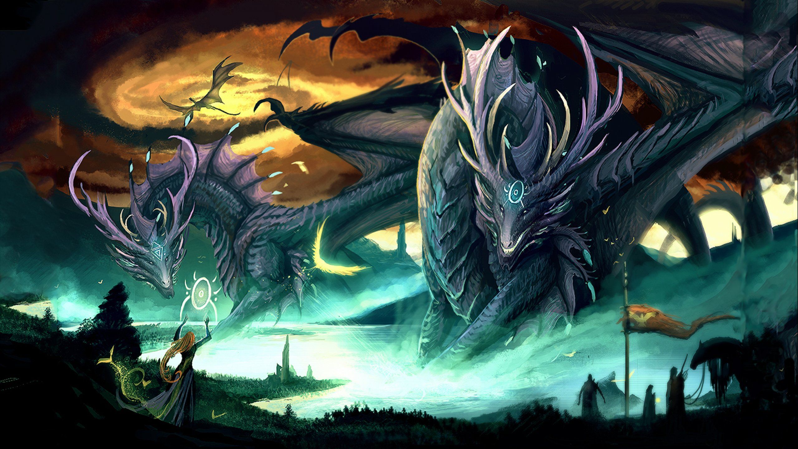 2560x1440 dragon, Fantasy, Artwork, Art, Dragons Wallpaper HD / Desktop and Mobile Background