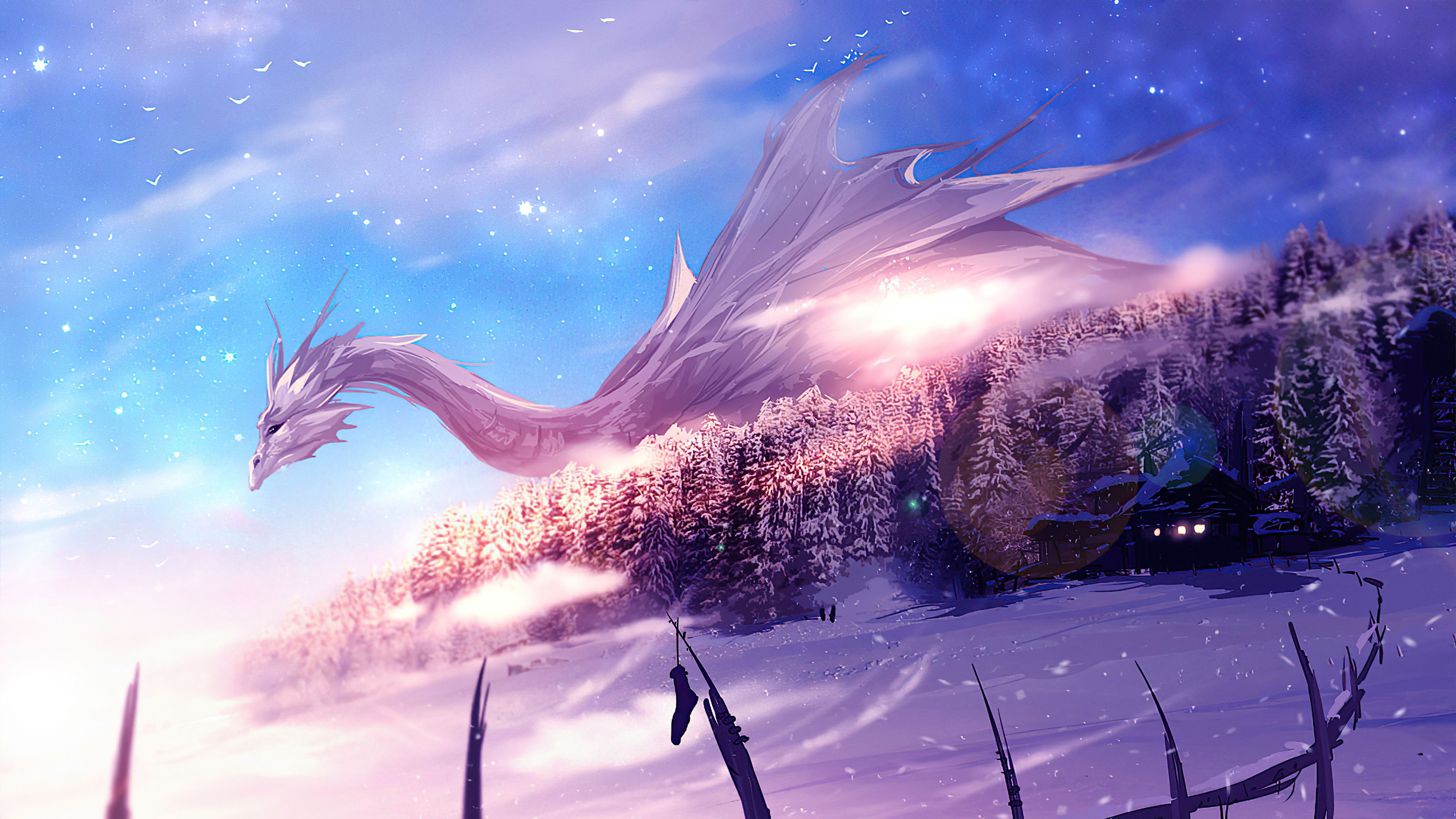 3840x2160 Fantasy Dragon 4K HD Wallpaper