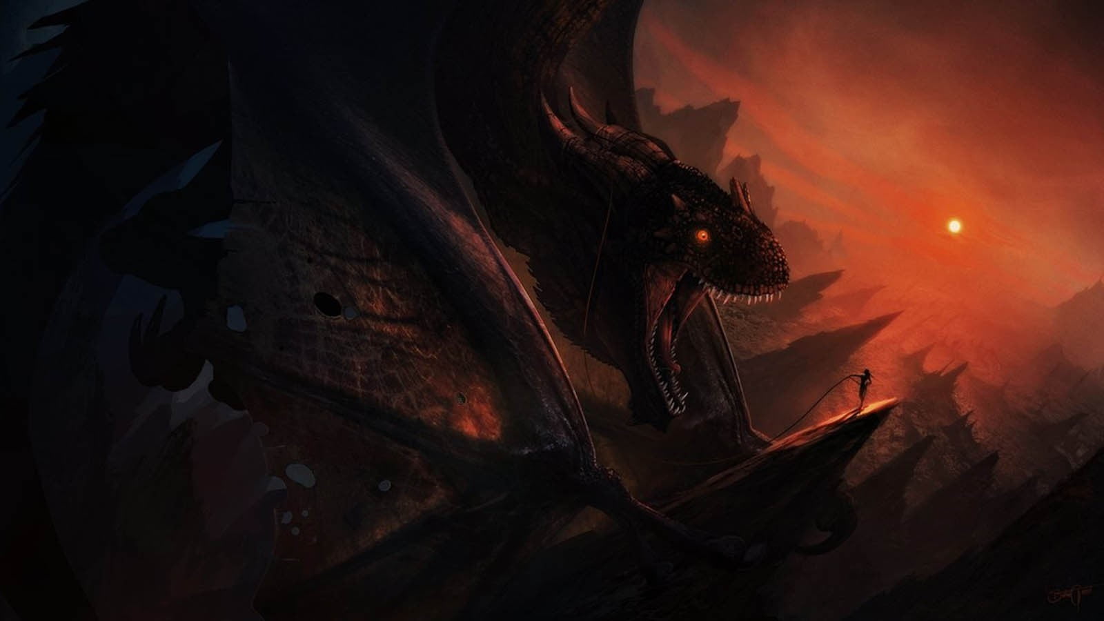 1600x900 Black dragon artwork, artwork, dragon, dark fantasy, fantasy art HD wallpaper