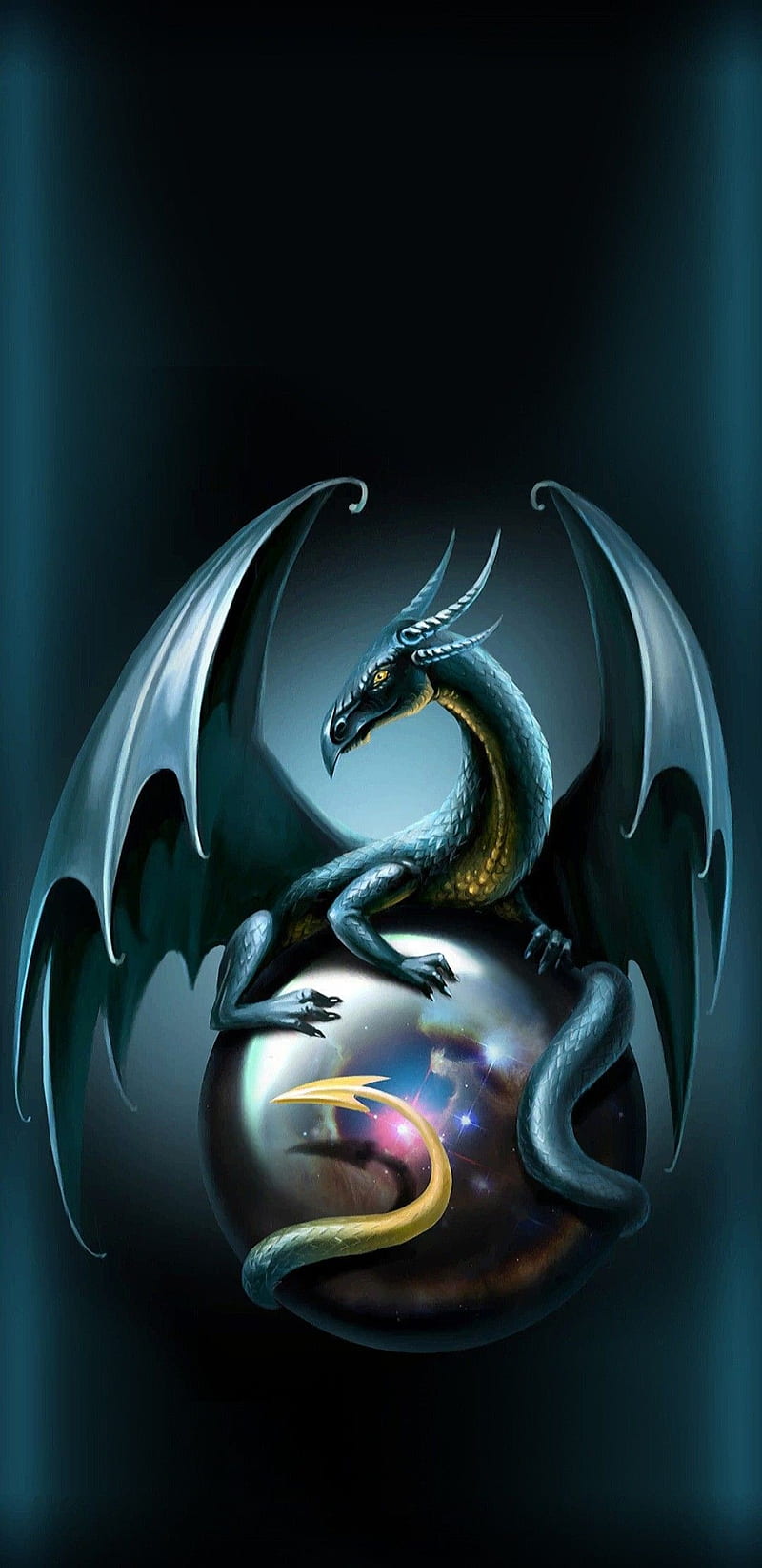 800x1644 Galaxy Dragon, fantasy, HD phone wallpaper