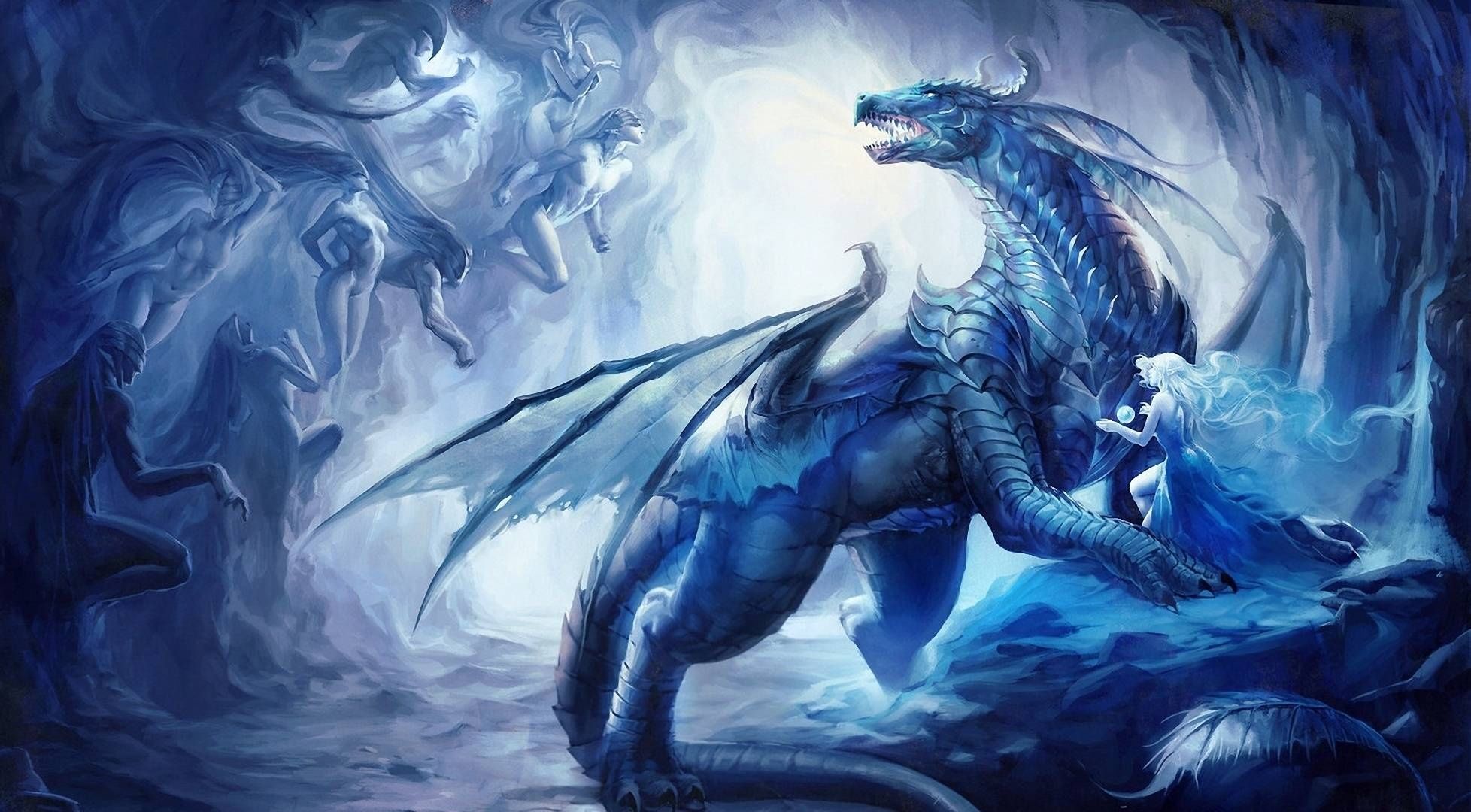 1956x1080 Ice Dragon Wallpaper