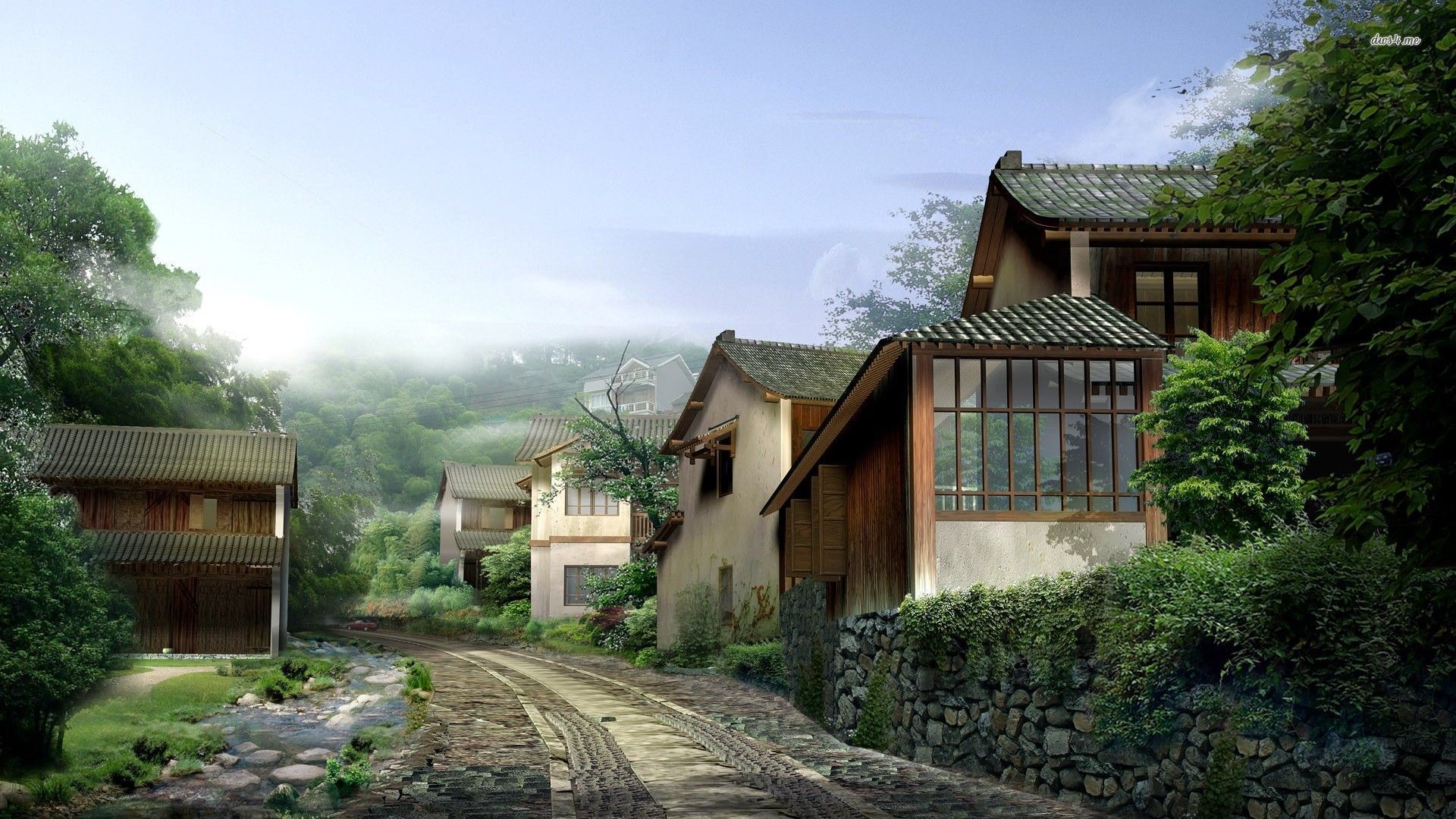 1920x1080 Chinese Village Wallpaper
