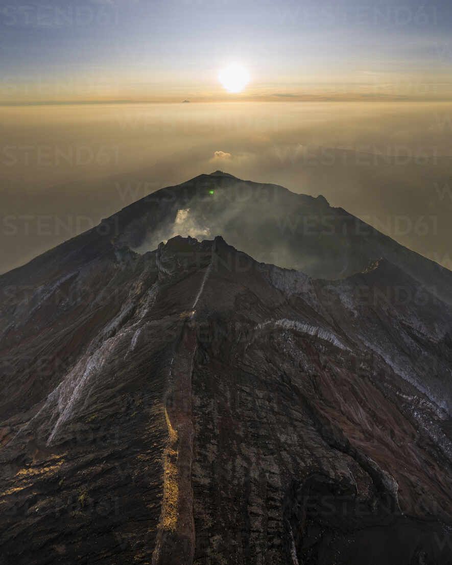 885x1106 Aerial view of Mount Agung at sunset, a volcano on Bali Island, Indonesia