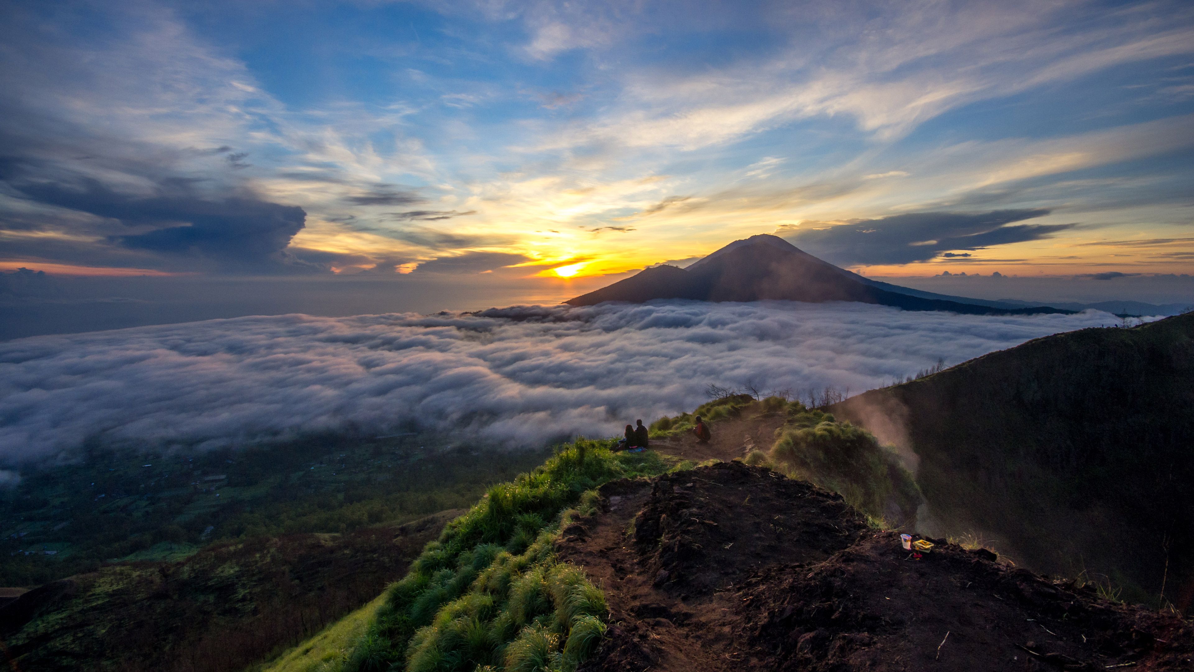 3840x2160 Wallpaper Bali Volcanoes, Mount Agung, Mount Batur, Bali Harmony Retreat, Volcano, Background Free Image