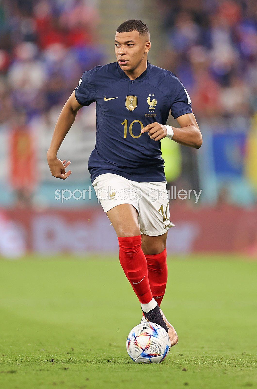 1059x1600 Kylian Mbappe France on the ball v Denmark Group D World Cup 2022 Image