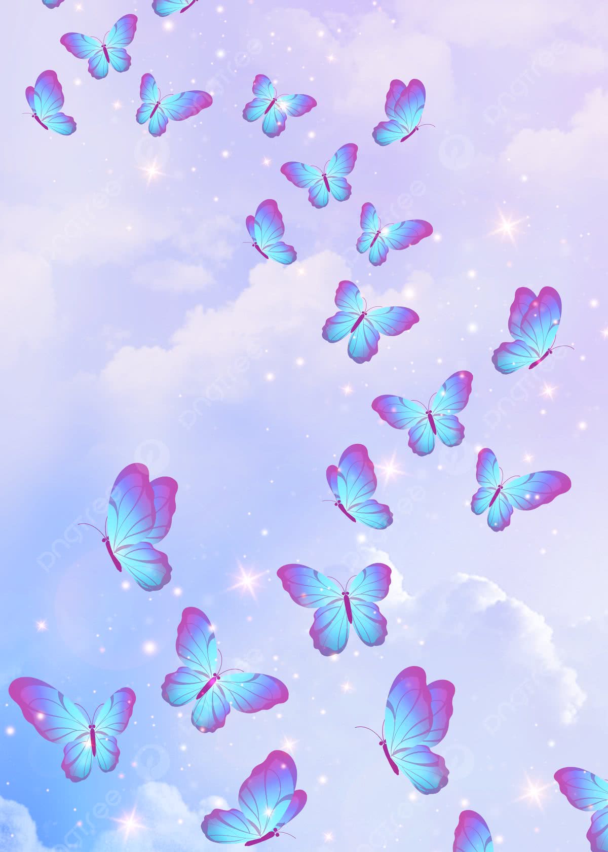 1200x1680 Blue Purple Cute Butterfly Light Effect Colorful Butterfly Background Wallpaper Image For Free Download