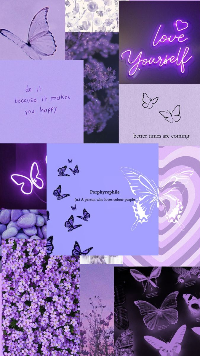 675x1200 Purple butterfly aesthetic wallpaper