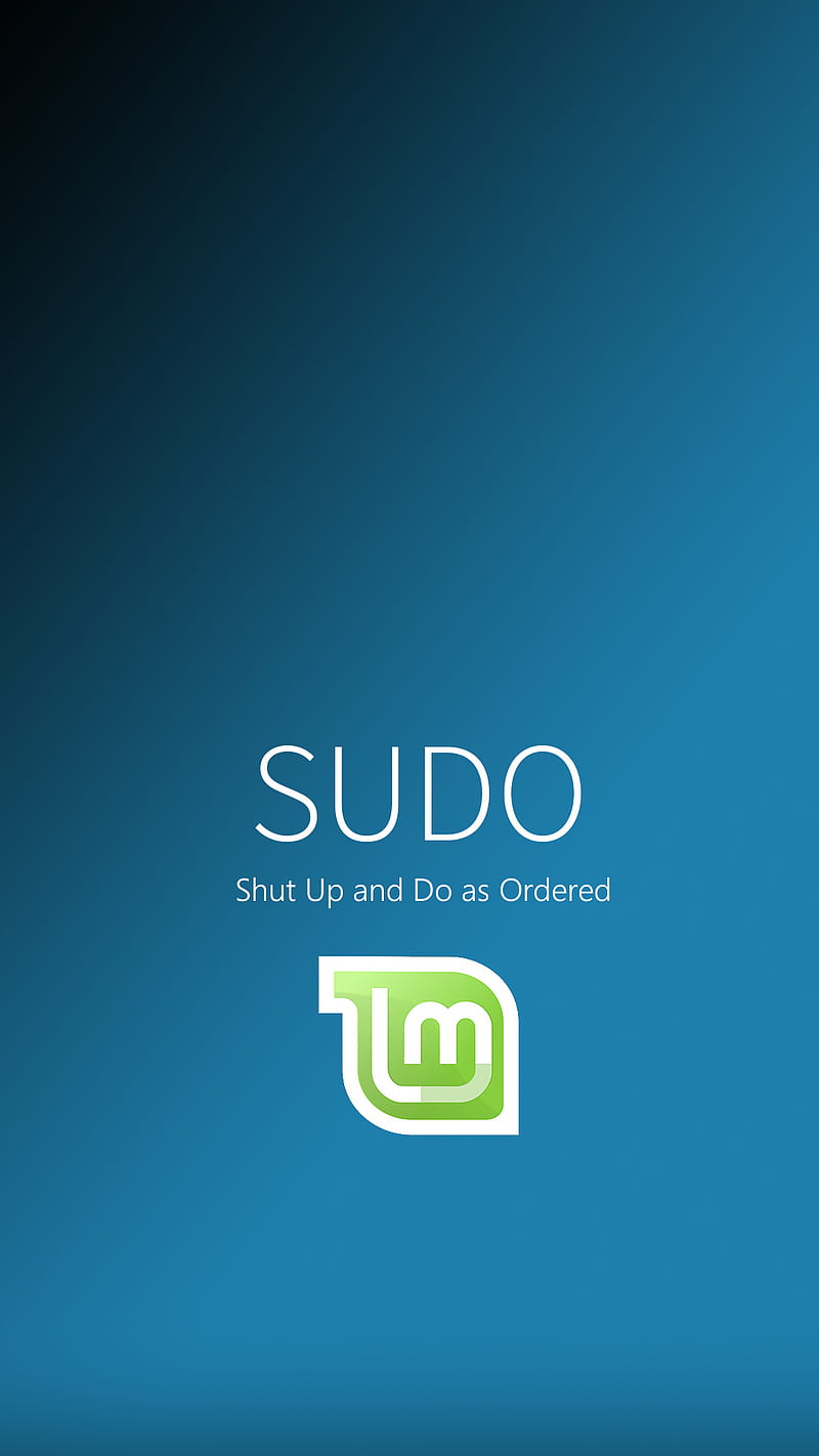 800x1422 SUDO Mint, geek, gradient, linux, logo, nerd, simple, HD phone wallpaper