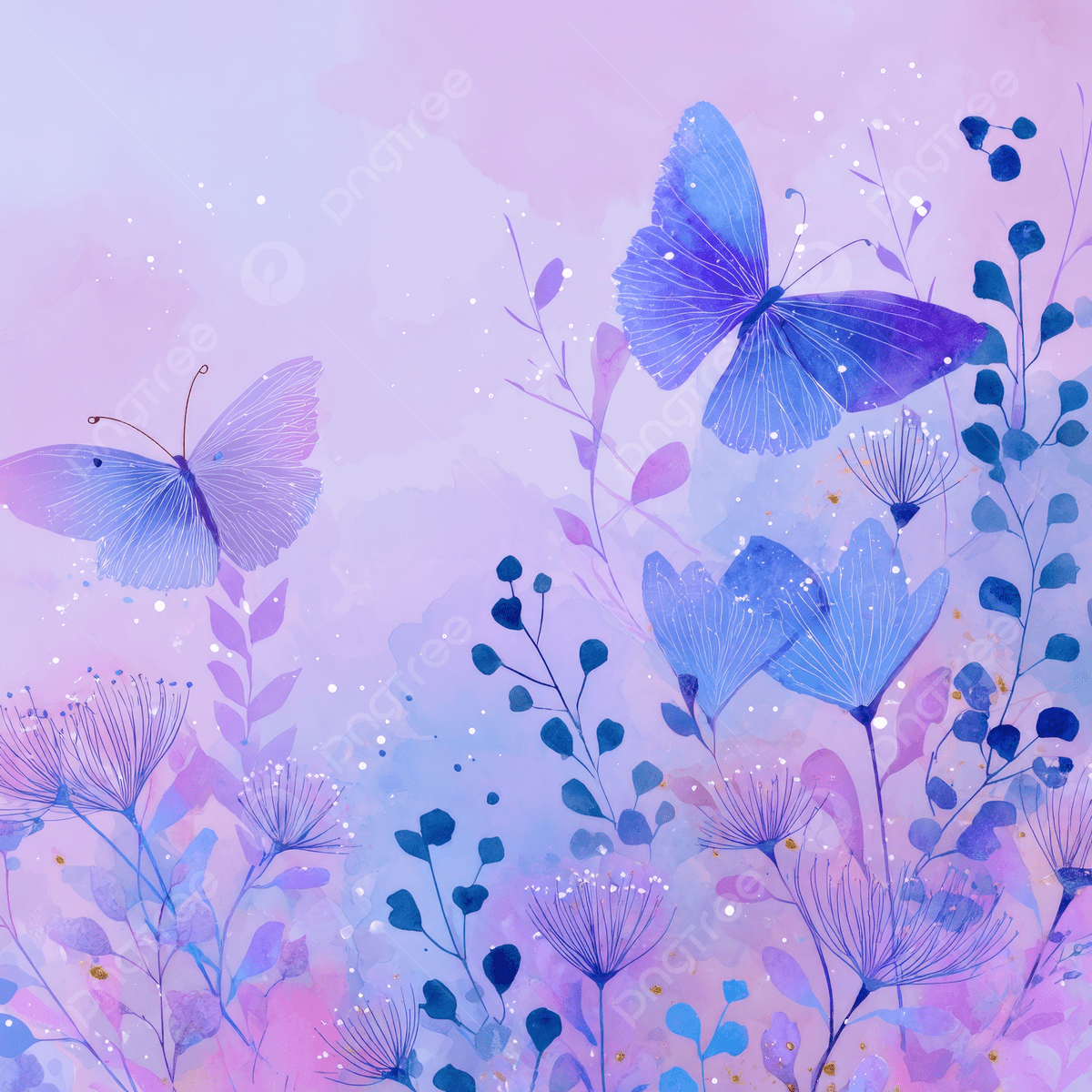 1200x1200 Purple Butterflies Background Image, HD Picture and Wallpaper For Free Download