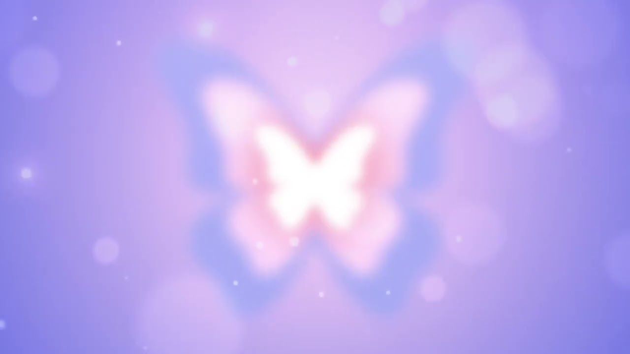1280x720 Y2K aura butterfly aesthetic live wallpaper ♡ soft purple & pink bokeh sparkle background