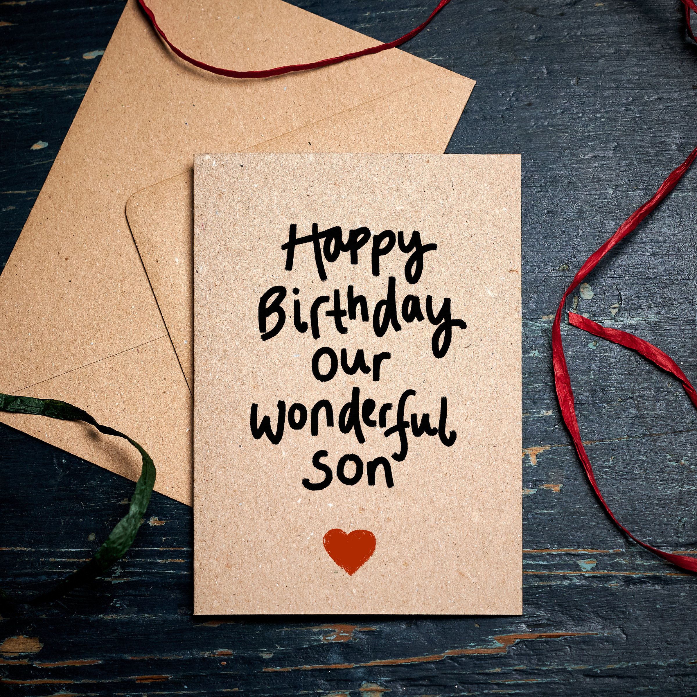 2400x2400 Son Birthday card / Happy Birthday our wonderful son / for him card / card for son / card for son from parents / eco card