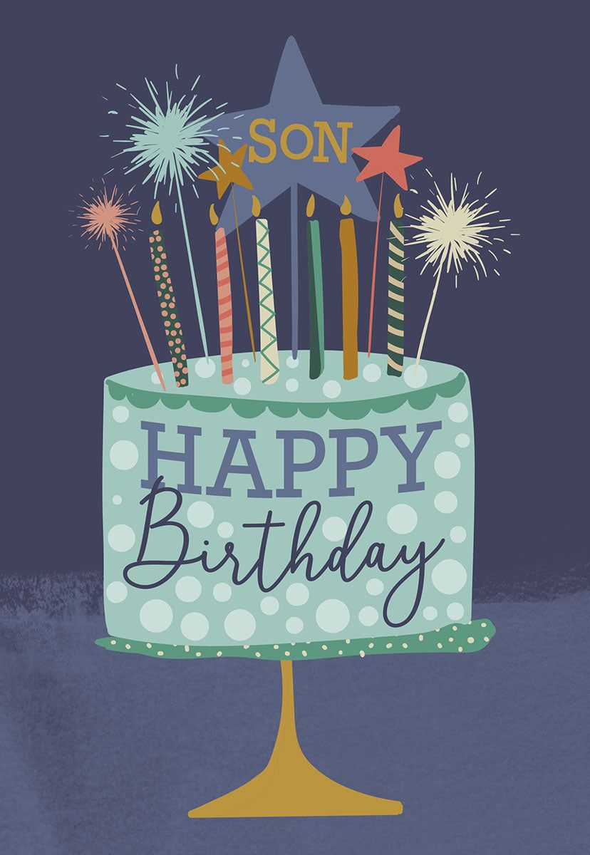 828x1200 Cake Celebration. Lighthearted Birthday Greeting Card