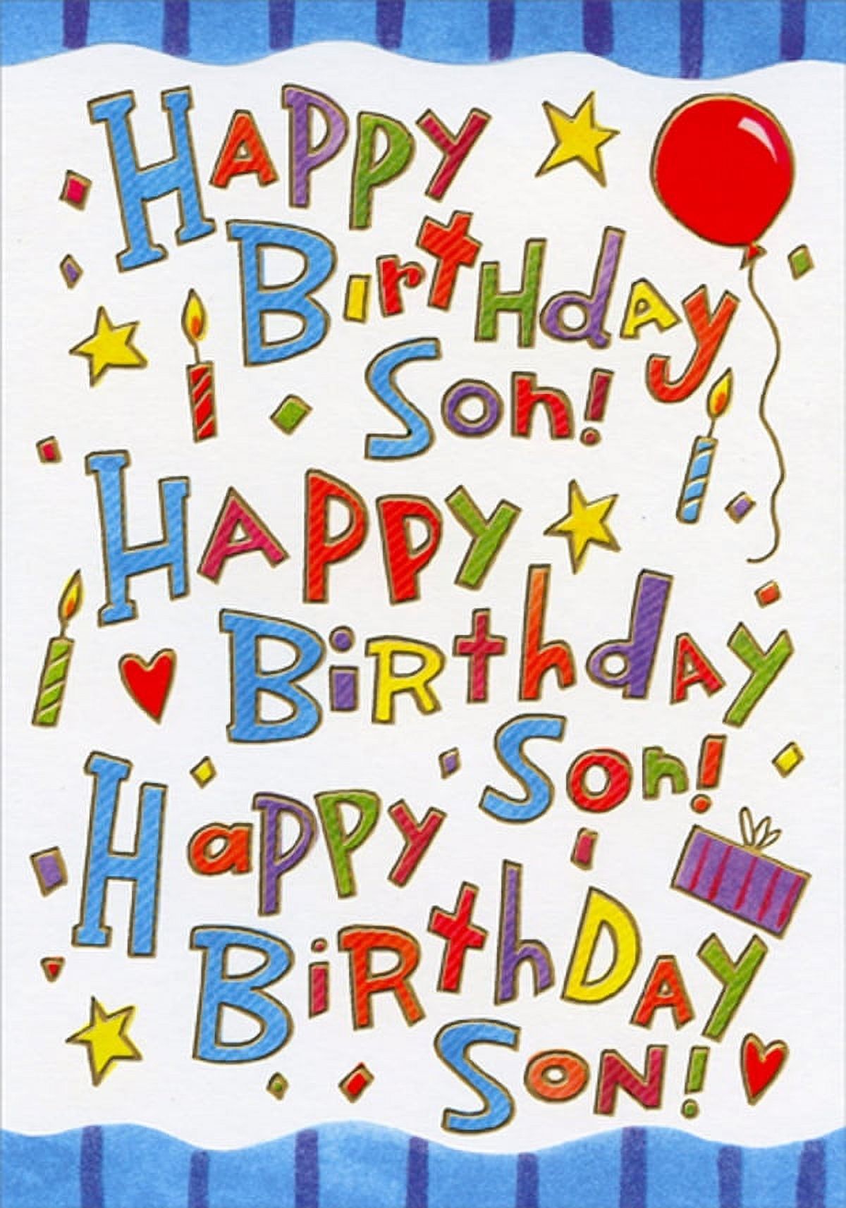 1200x1714 Designer Greetings Happy Birthday Son Repeated 3 Times Birthday Card for Son