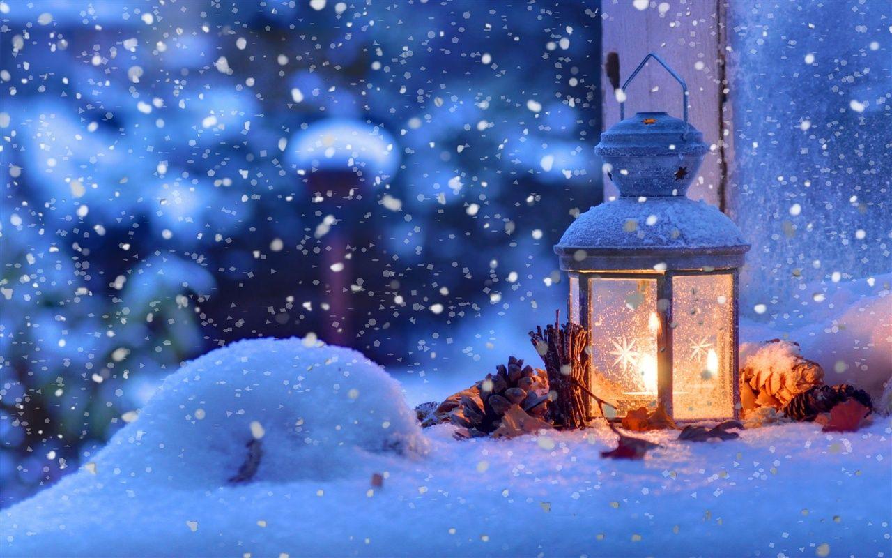 1280x800 Wallpaper Christmas snow winter, light, snowflakes 2560x1600 HD