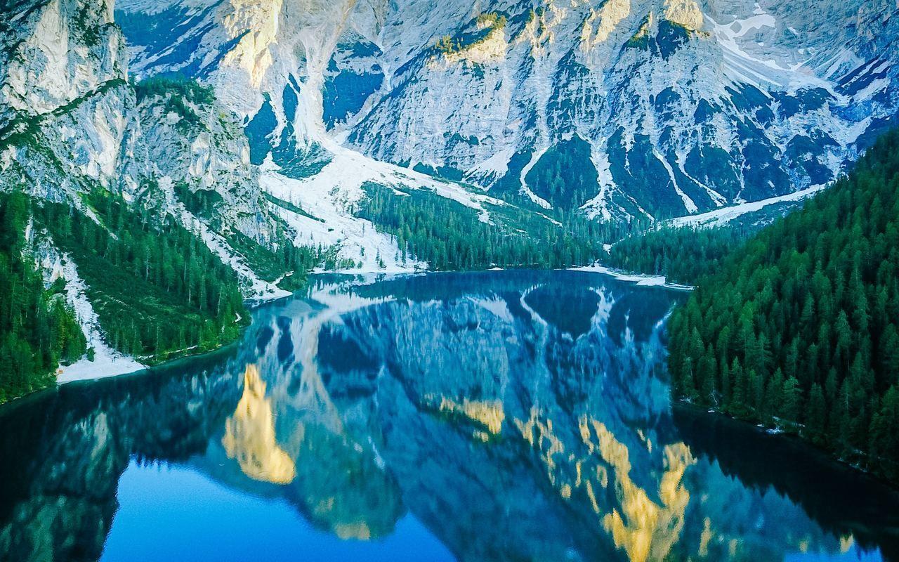 1280x800 Italian Mountains Lake Reflection 4k 720P HD 4k