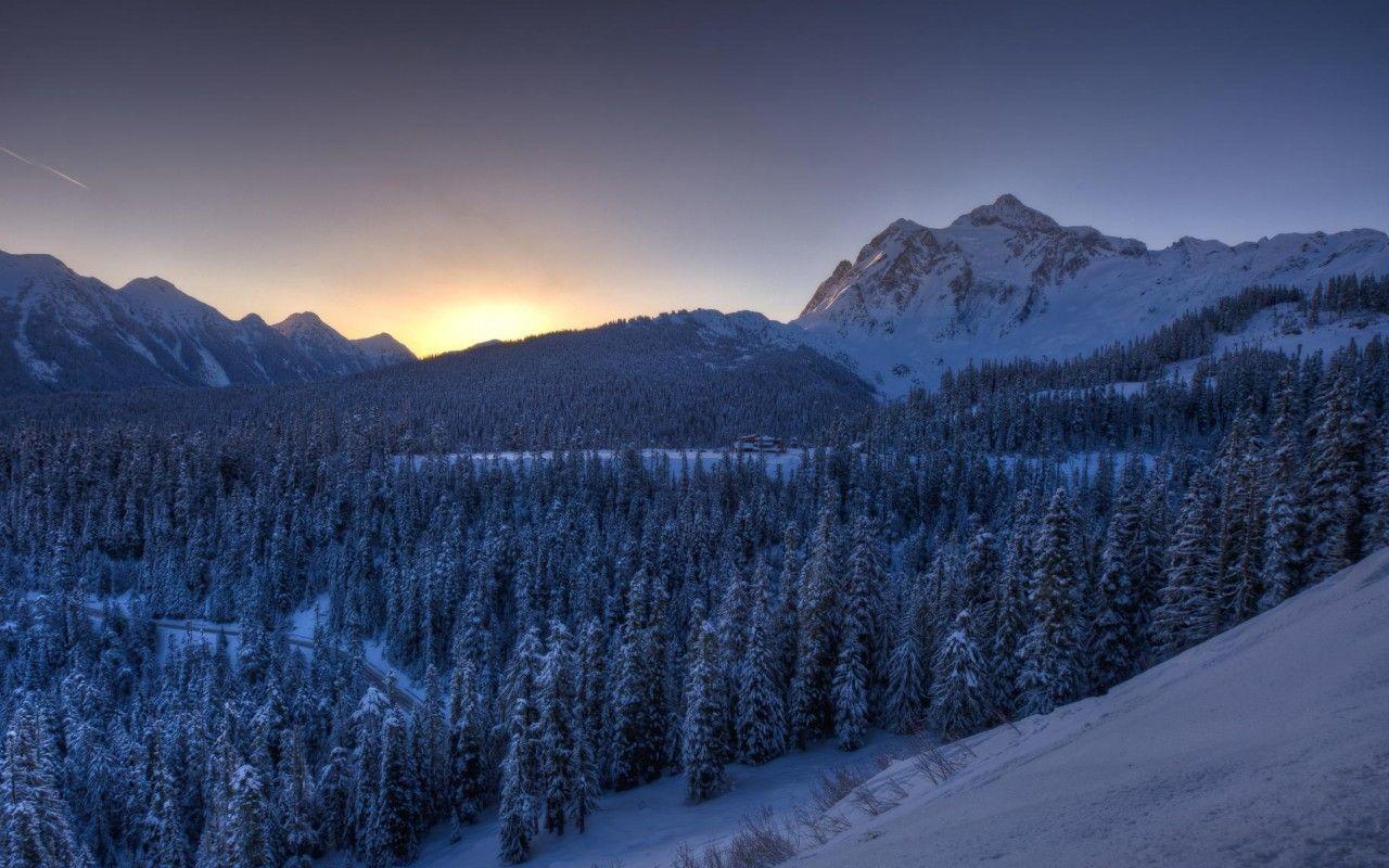 1280x800 Mountains Winter Snow 720P HD 4k Wallpaper, Image