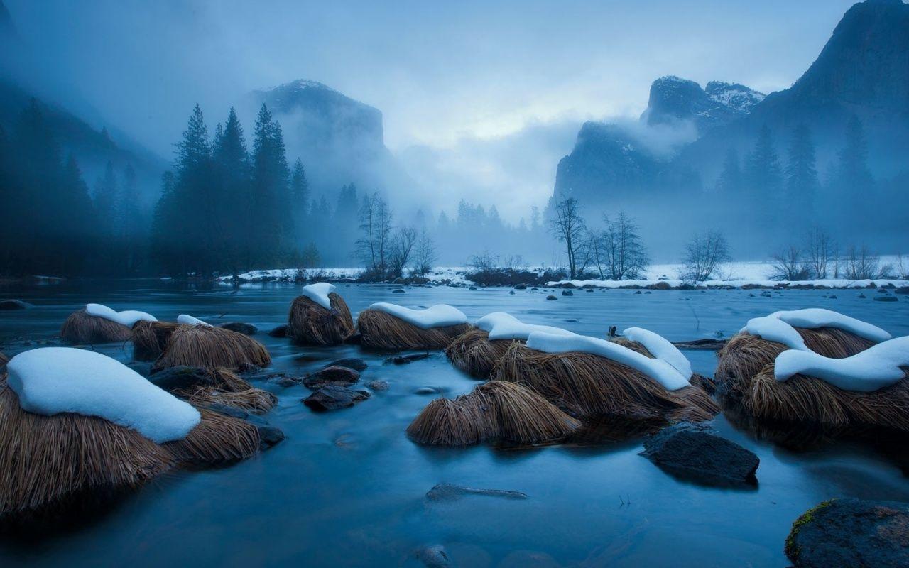 1280x800 Yosemite National Park Winter desktop PC and Mac wallpaper