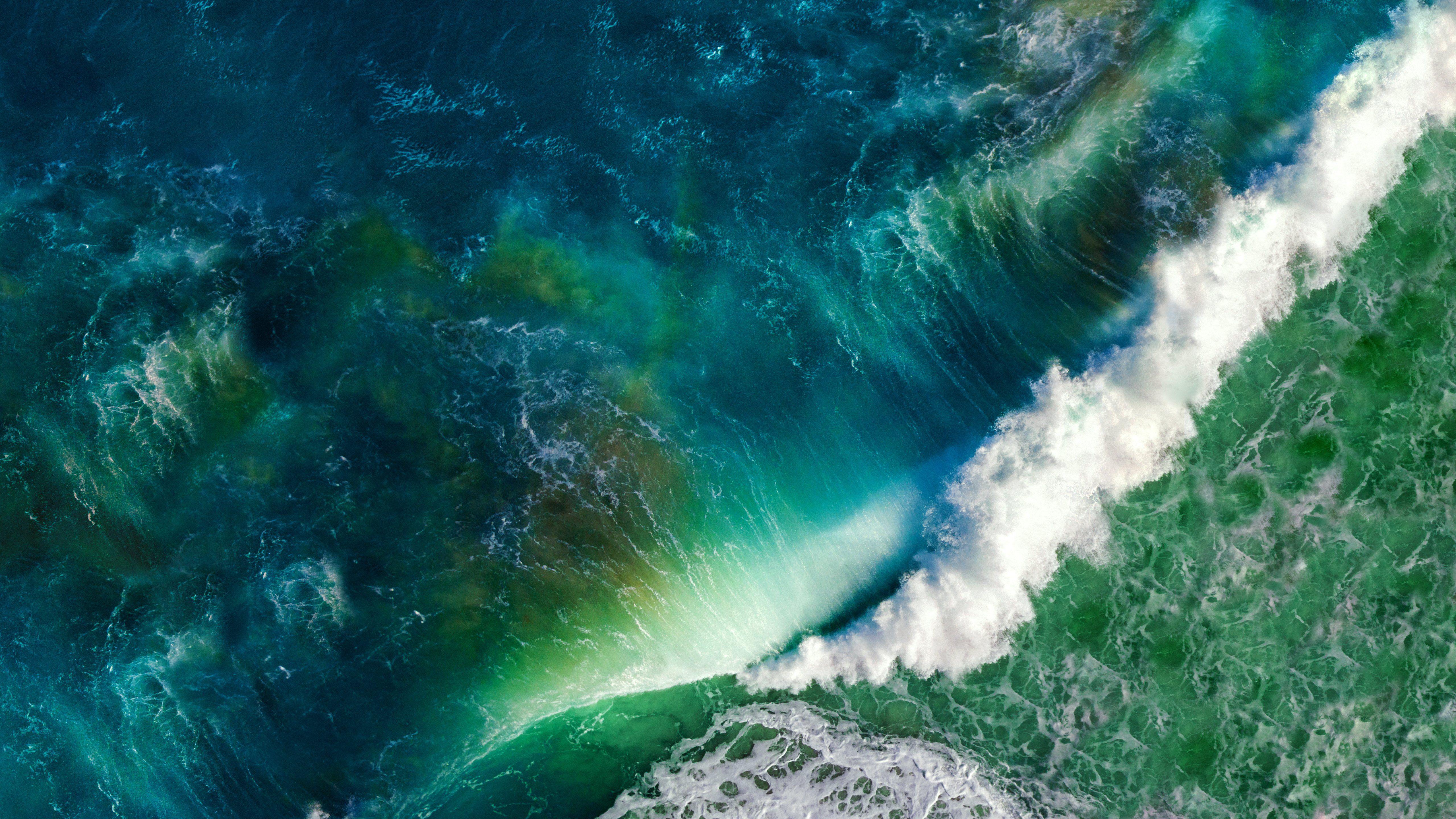 5120x2880 Sea Ocean Waves From above iOS apple mac Nature wallpaper wallpaperx2880