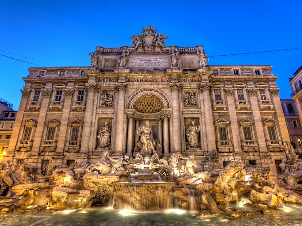 1024x768 4K Wallpaper Of The Beautiful Structure Of The Trevi Fountain