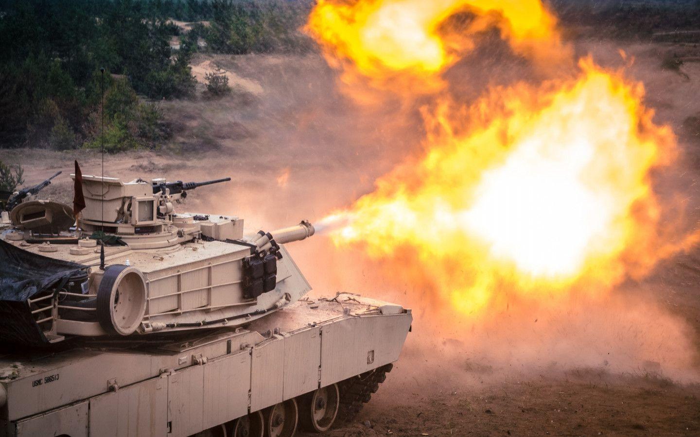 1440x900 Download wallpaper: Tank firing exercise 1440x900