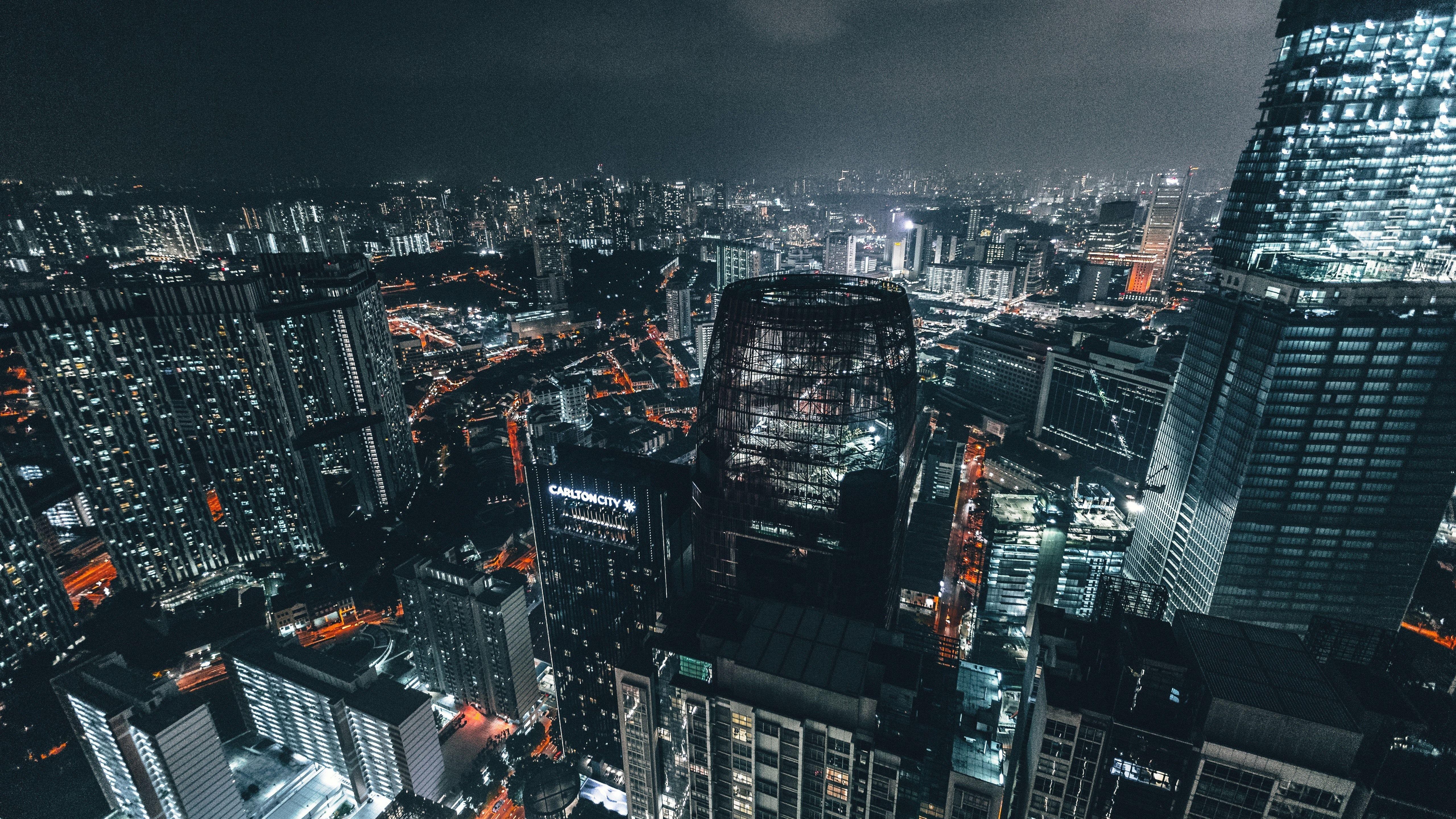 5120x2880 Wallpaper City night, lights, skyscrapers 5120x2880 UHD 5K Picture, Image