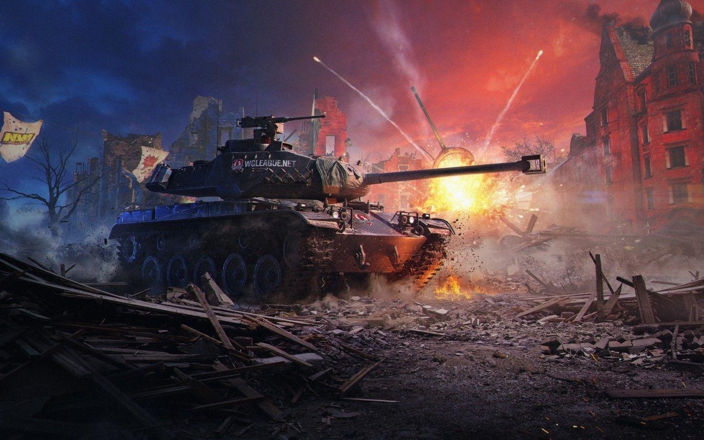 1440x900 Download 1440x900 World Of Tanks, War, Destruction, Explosion