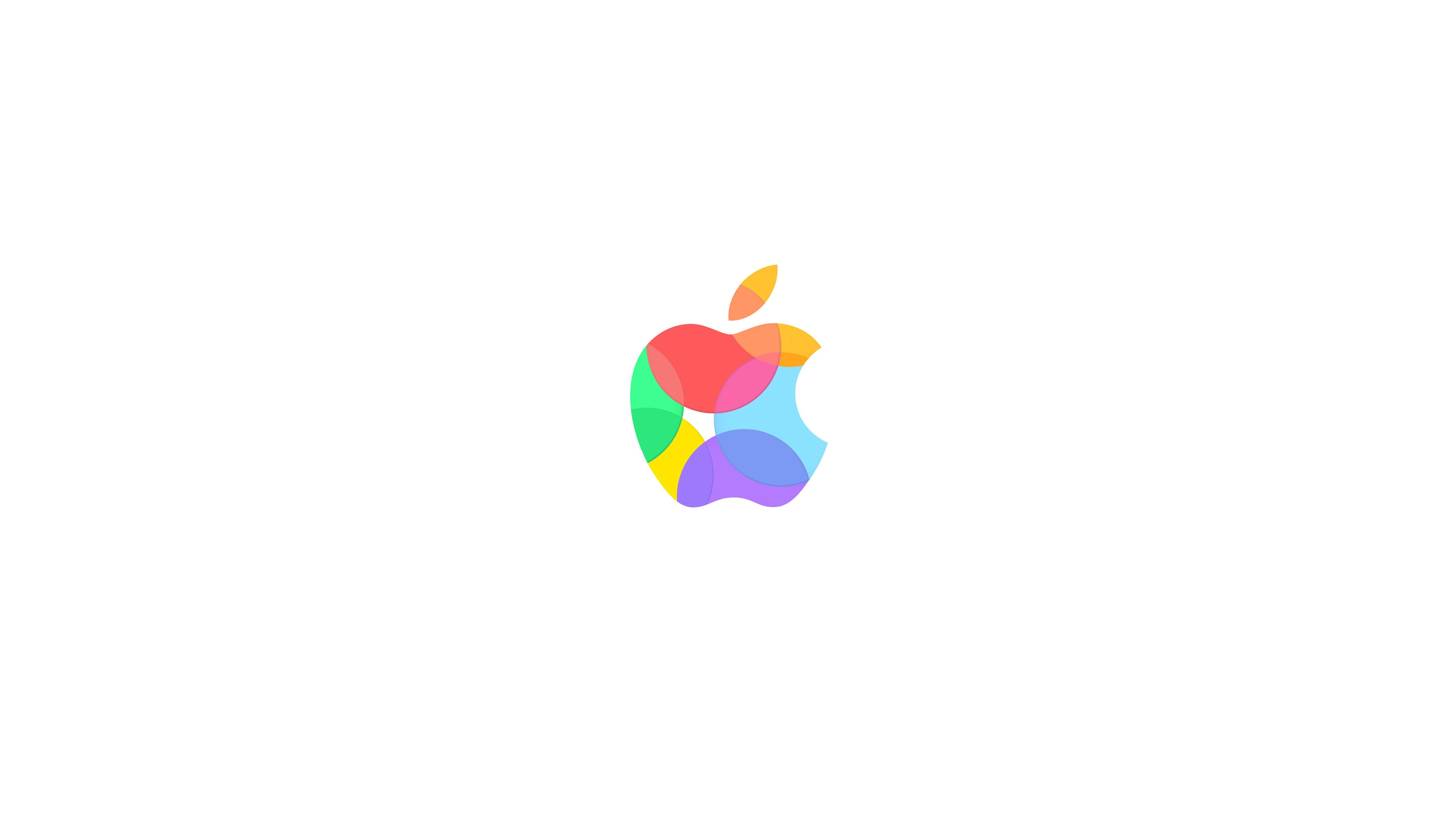 5120x2880 Apple logo colorful white. wallpaper.sc Desktop