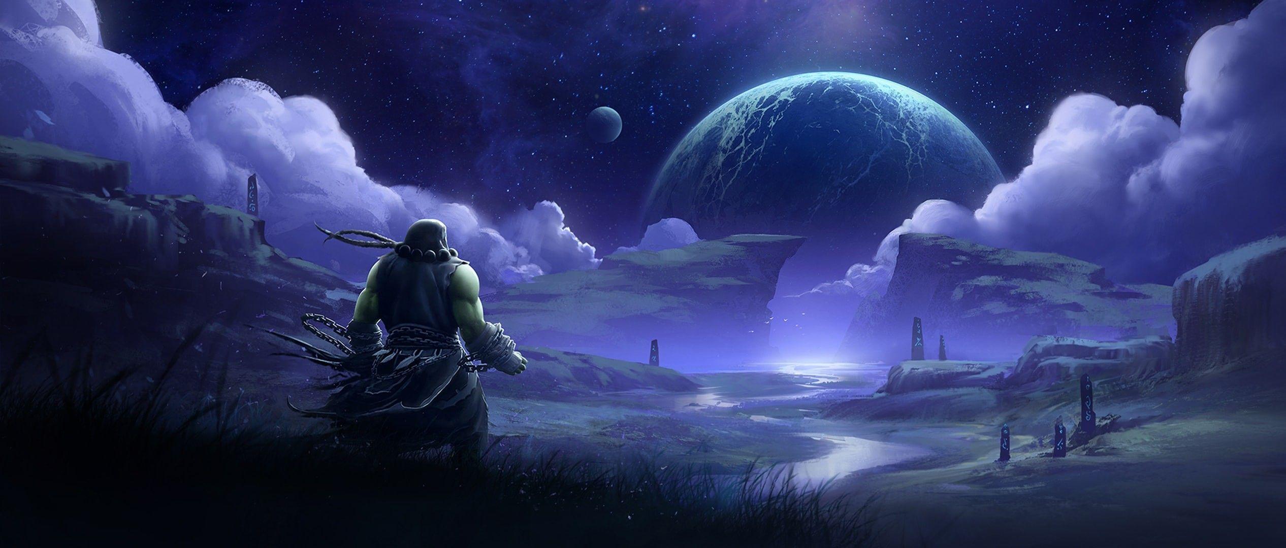 2532x1080 WoW Shaman Wallpaper