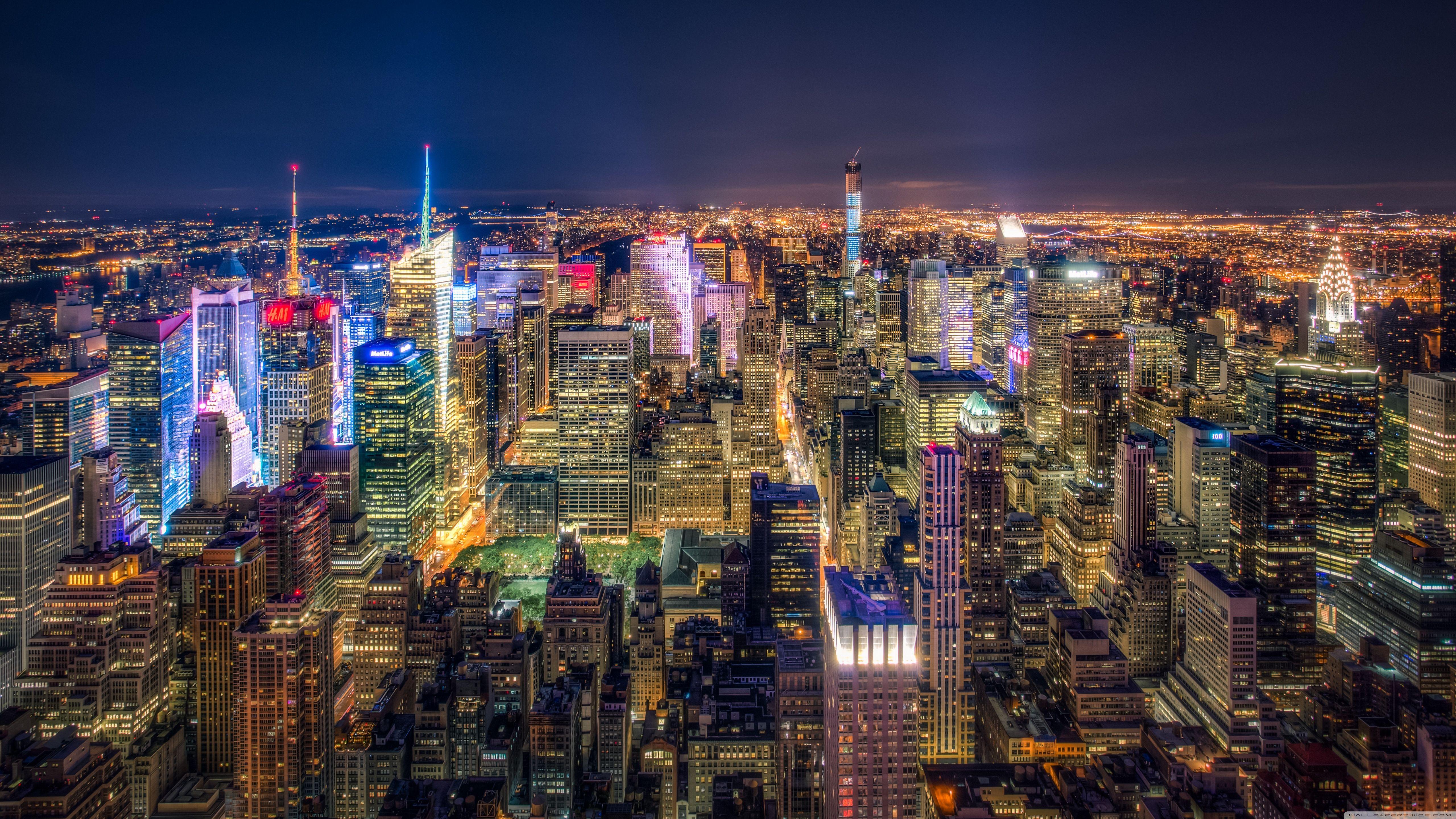 5120x2880 Manhattan Aerial View Ultra HD Desktop Background Wallpaper for 4K