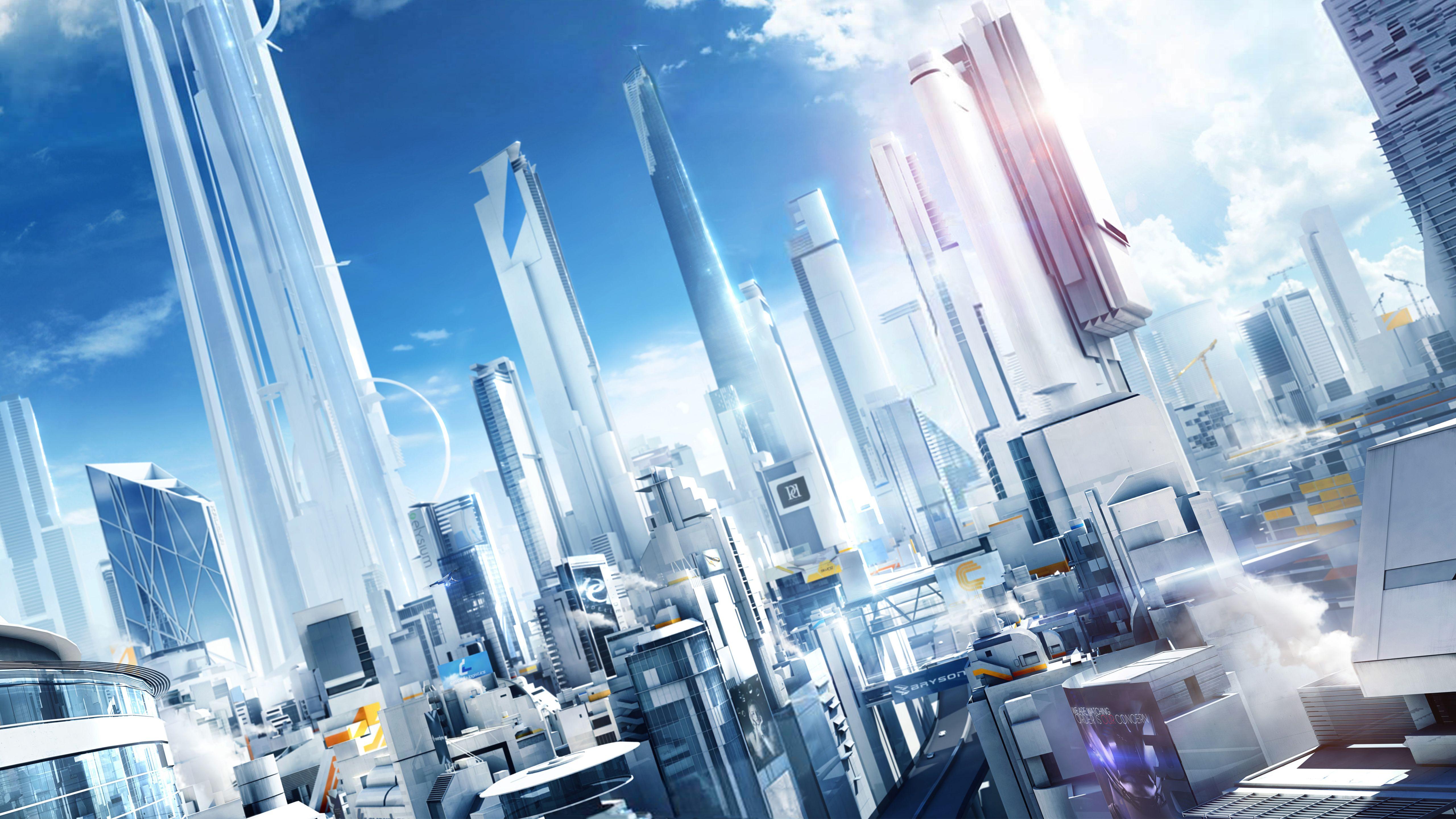 5120x2880 Mirrors Edge City of Glass 4K wallpaper