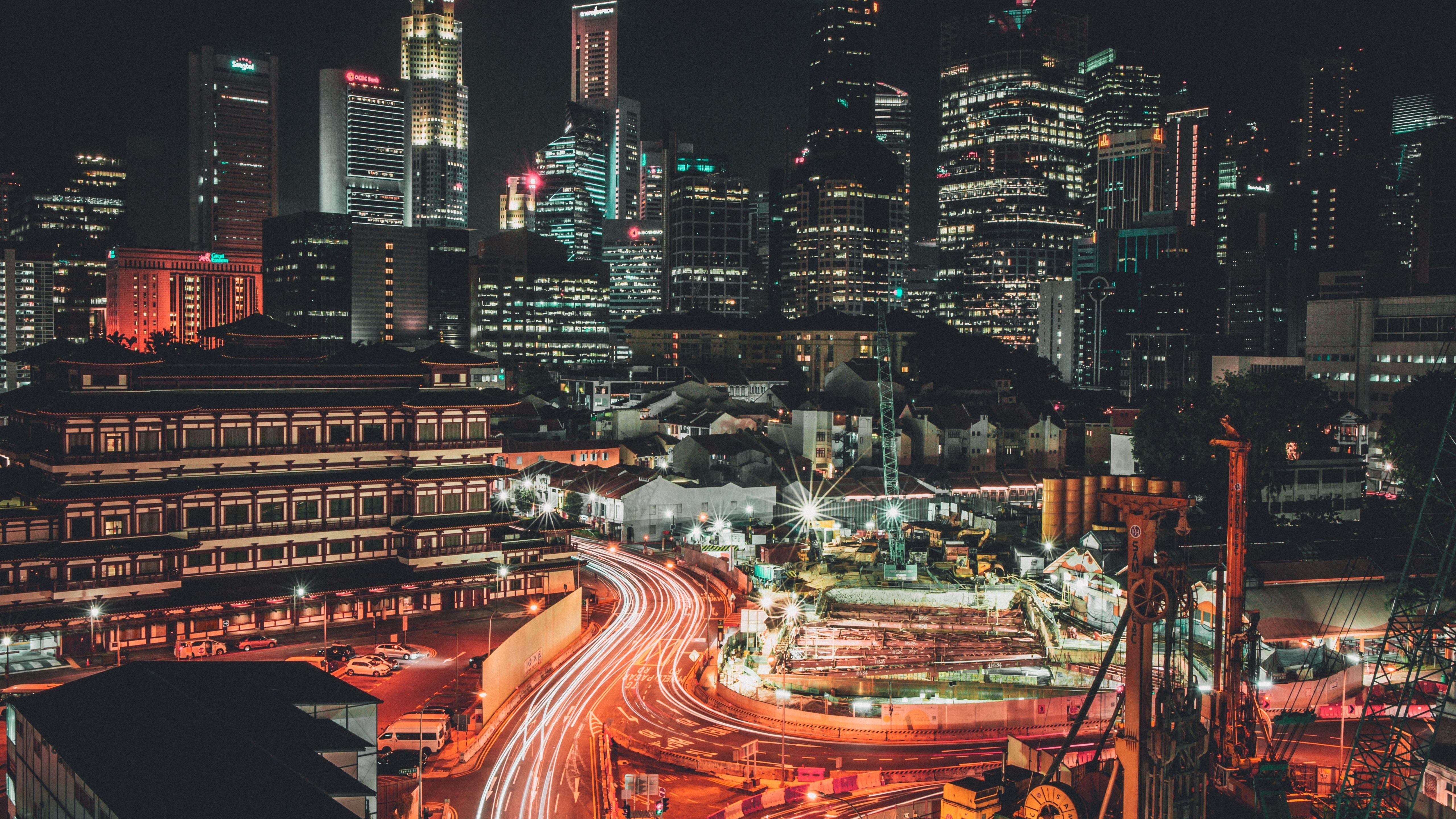5120x2880 Singapore Night
