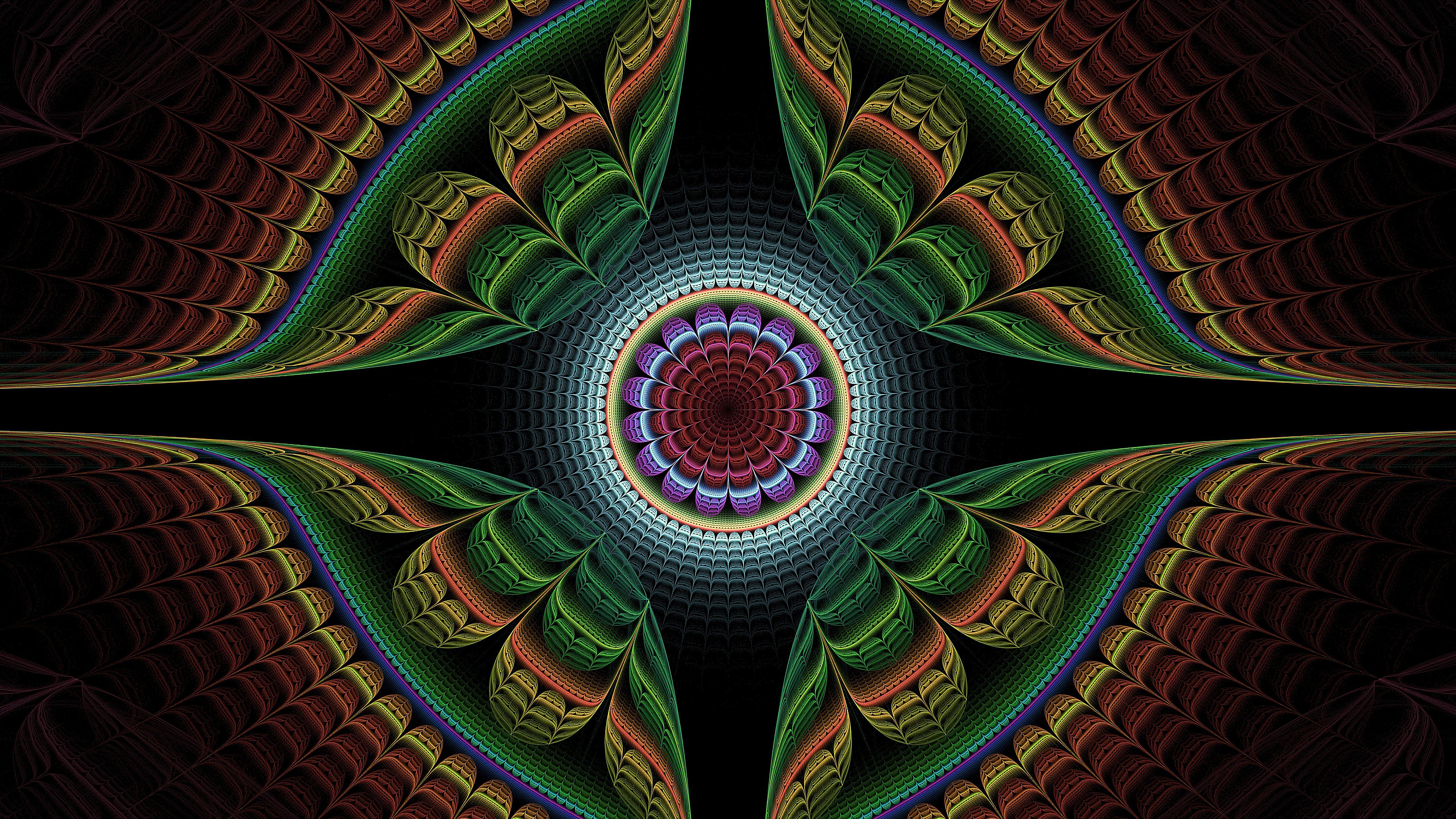 5120x2880 Download wallpaper 5120x2880 fractal, pattern, symmetry, colorful