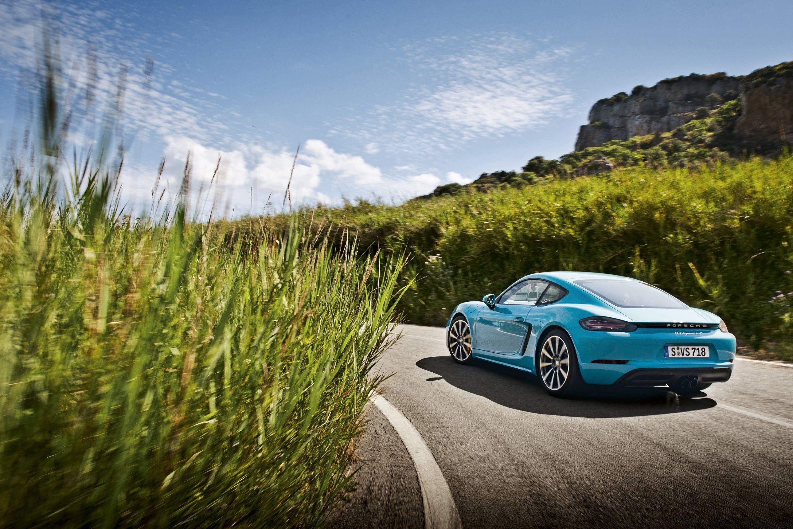 2736x1824 Download 2736x1824 Porsche 718 Cayman, Aqua, Road, Grass, Cars
