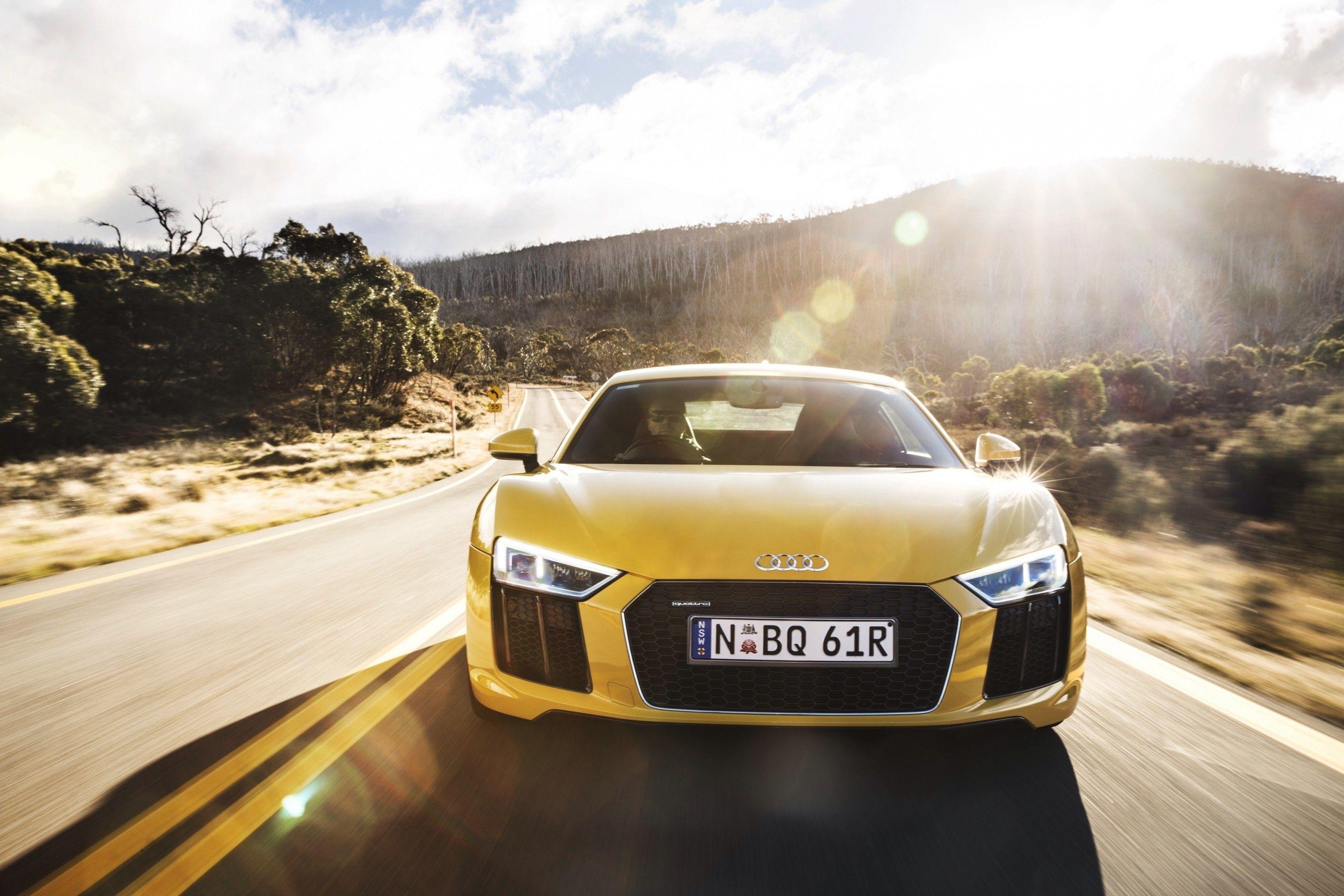2736x1824 Download 2736x1824 Audi R8 V Yellow, Road, Front View, Cars