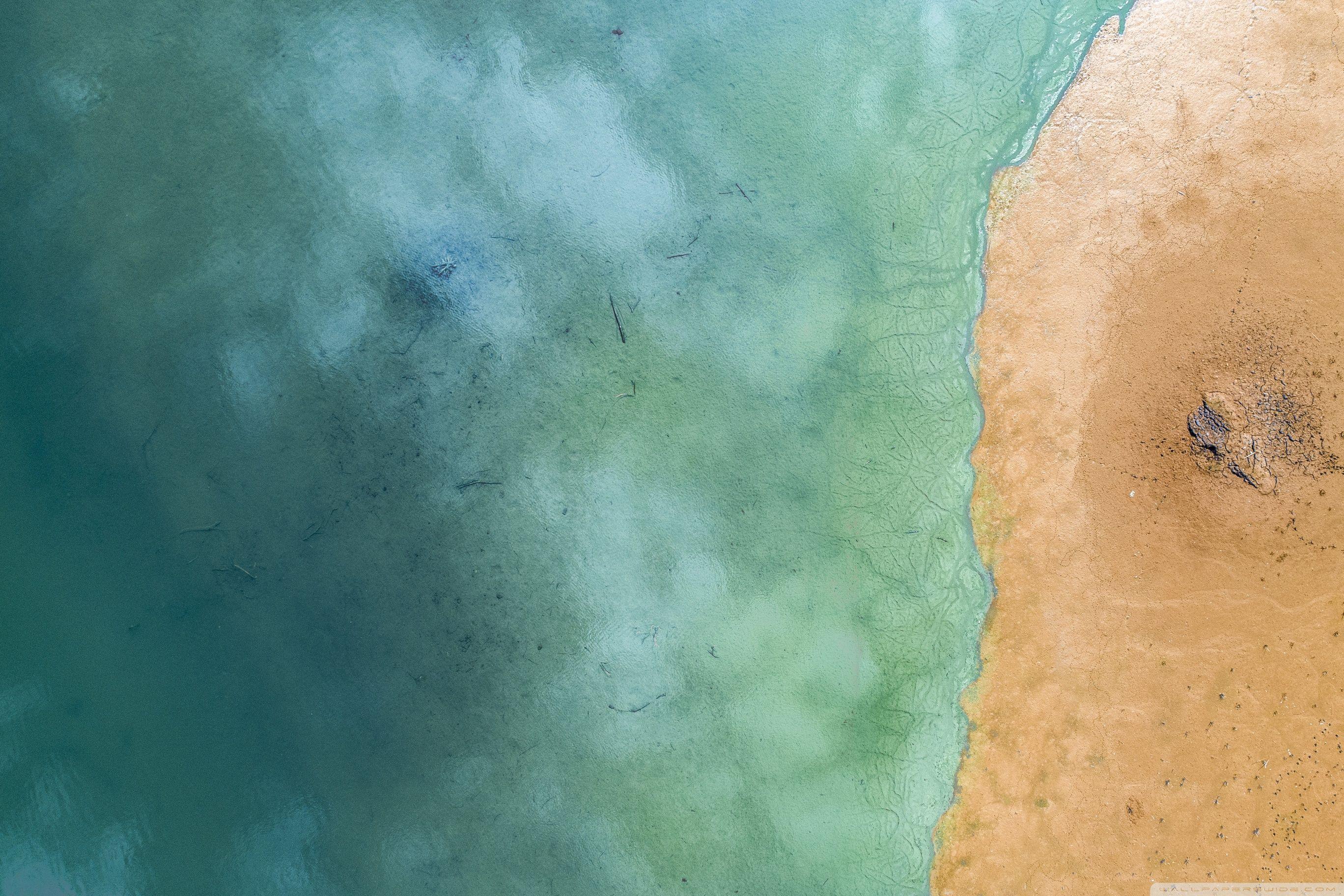 2736x1824 Stunning Aerial Photo Beach and Ocean Ultra HD Desktop Background