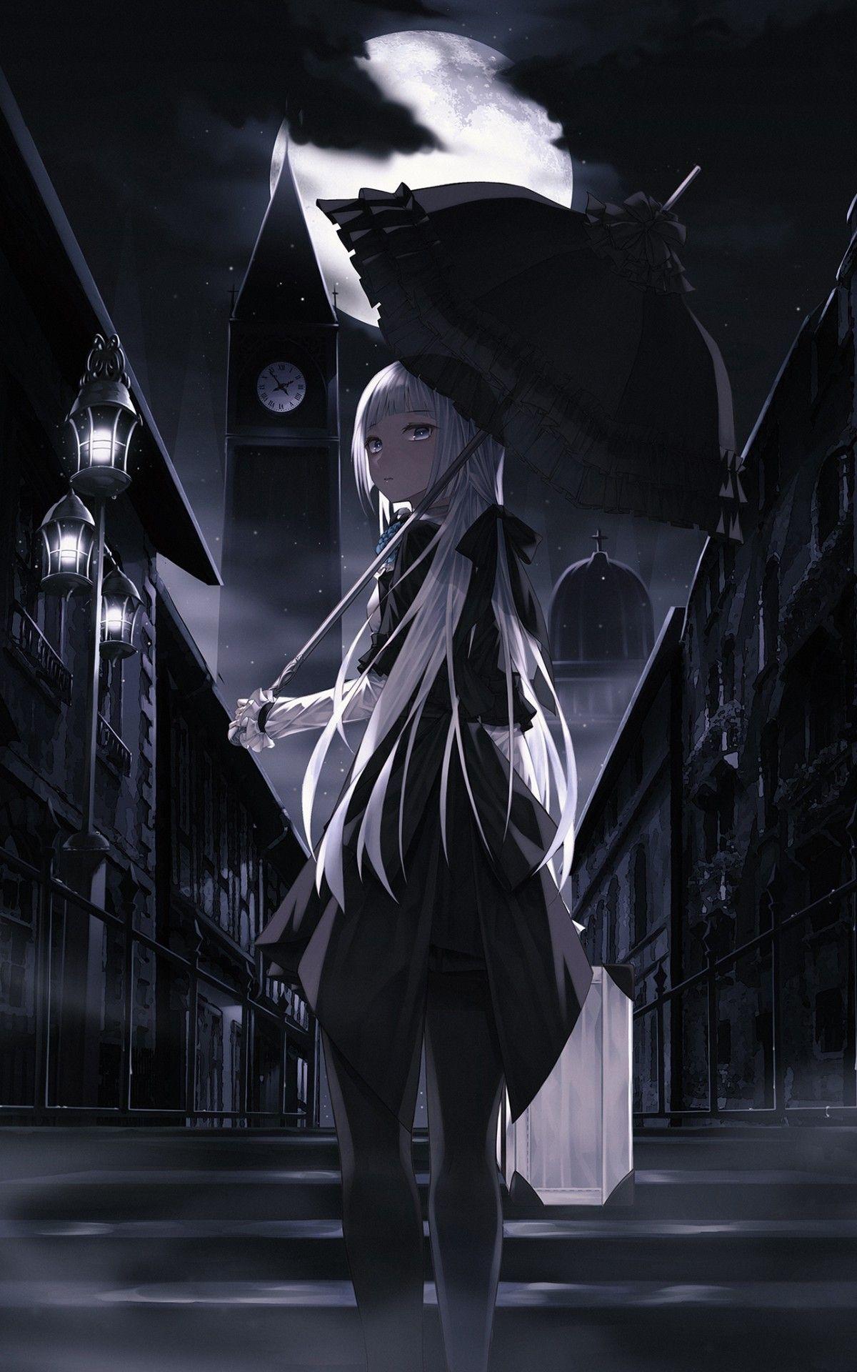 1200x1920 Dark Cool Anime Girl Wallpaper
