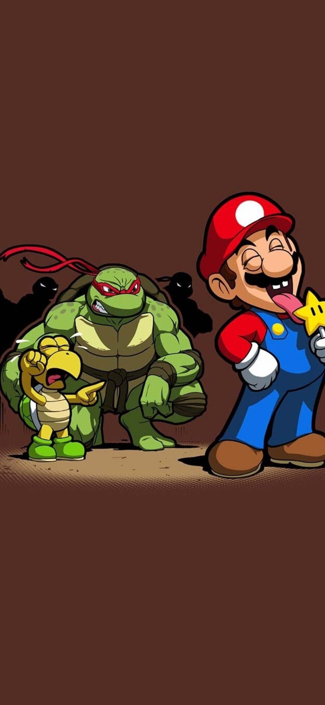 1125x2436 Super Mario and Teenage Mutan Ninja Turtles iPhone XS