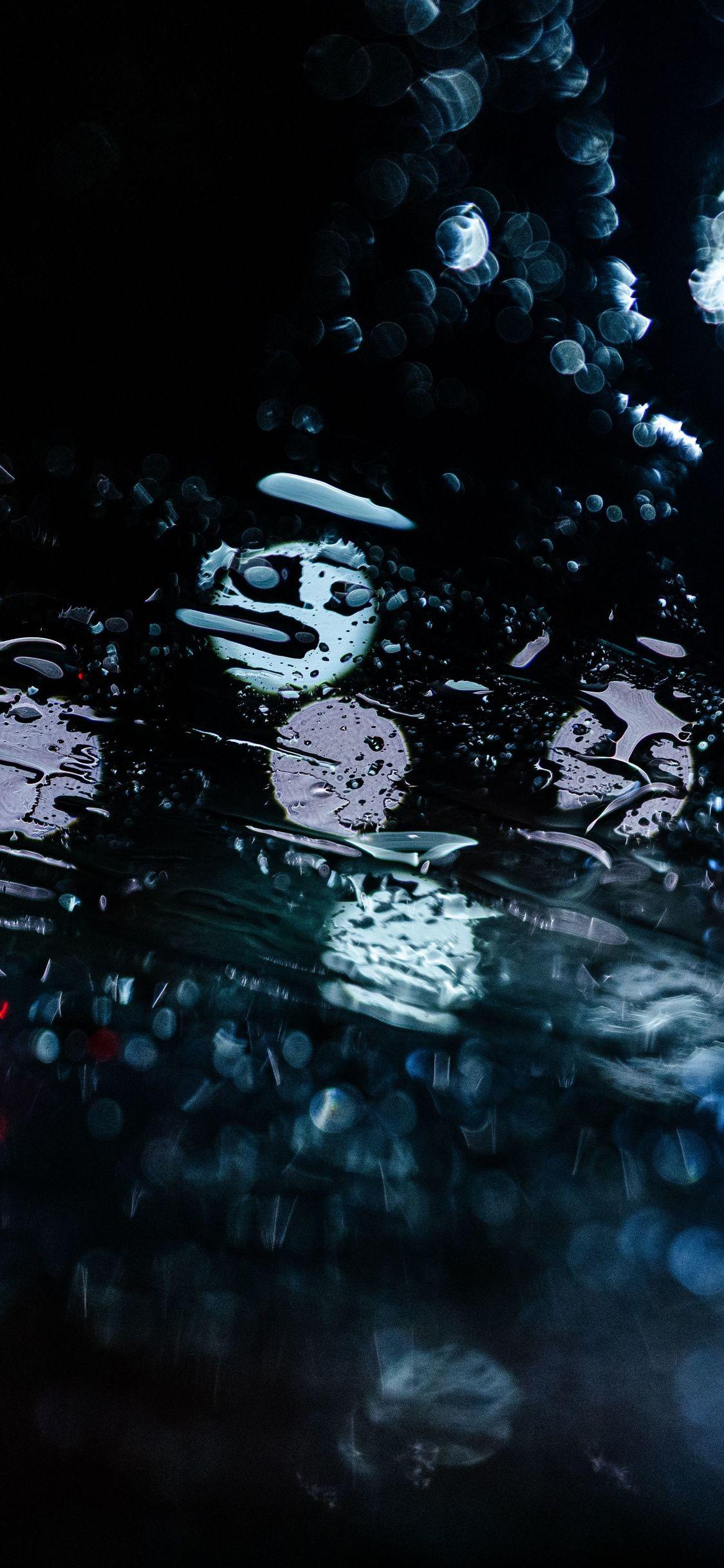 1125x2436 Download 1125x2436 wallpaper rain drops, bokeh, lights, night